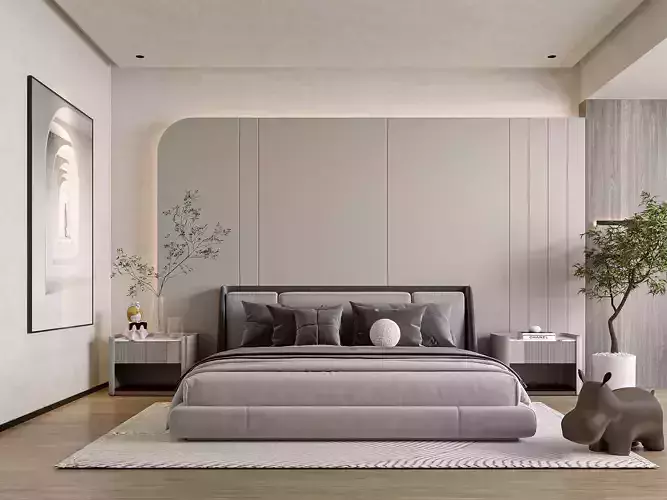 Modern luxury style bedroom 007 3D model