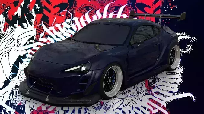 Subaru BRZ Low-poly 3D model