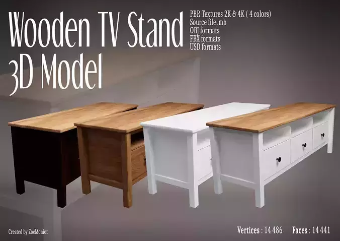 Wooden TV Stand 01