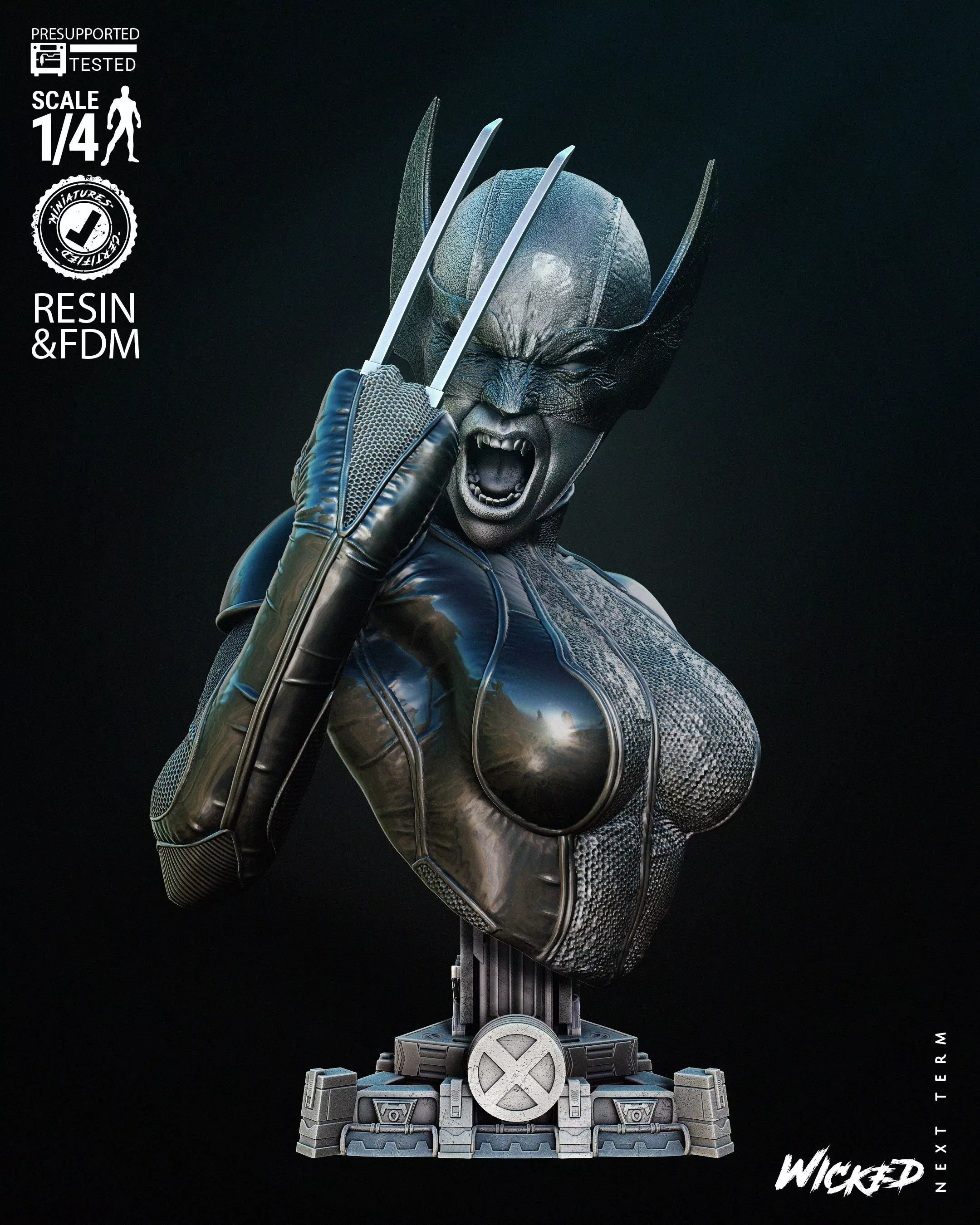 Wicked Marvel X-23 Bust Tested for 3D printing 3D print model_0