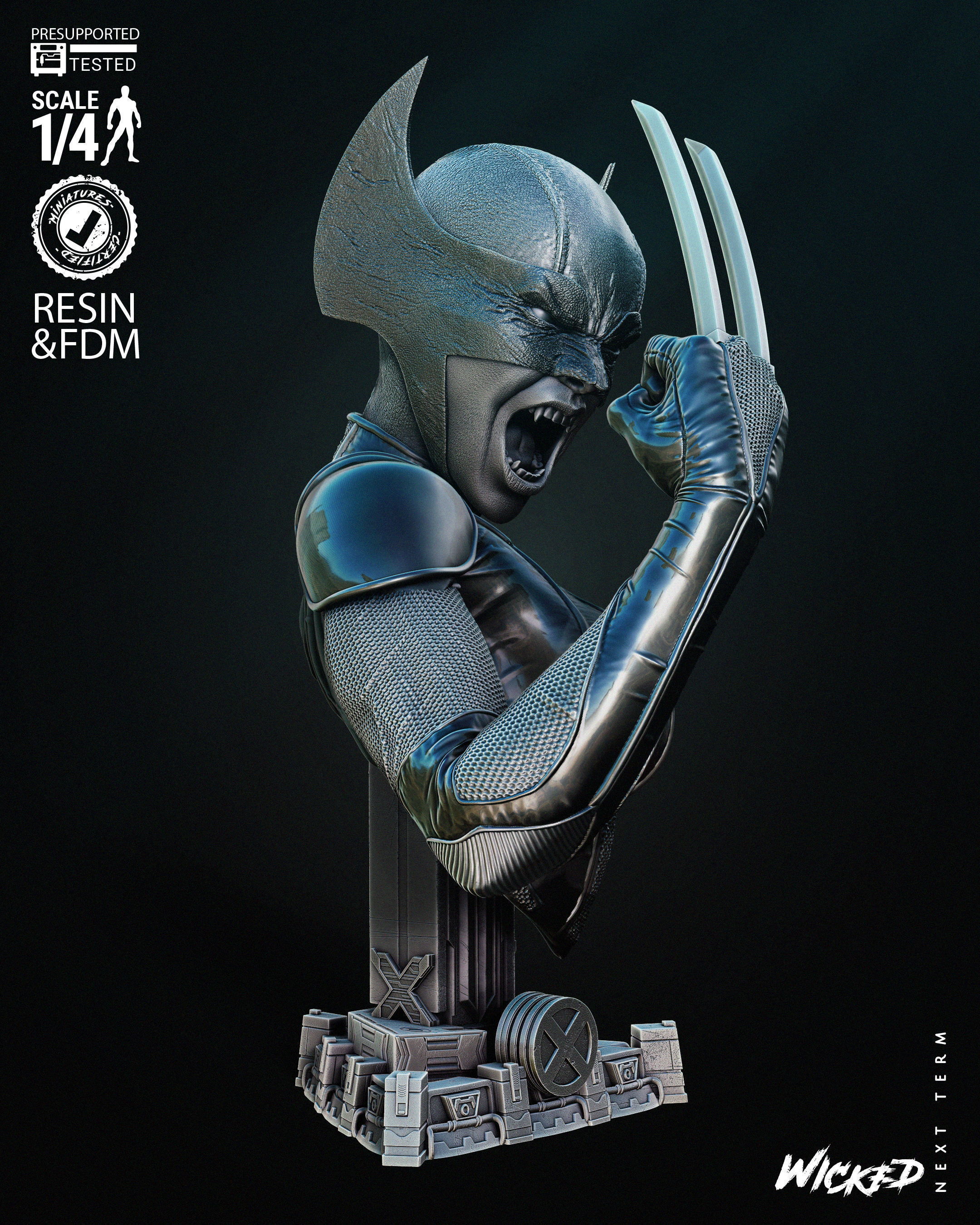 Wicked Marvel X-23 Bust Tested for 3D printing 3D print model_2