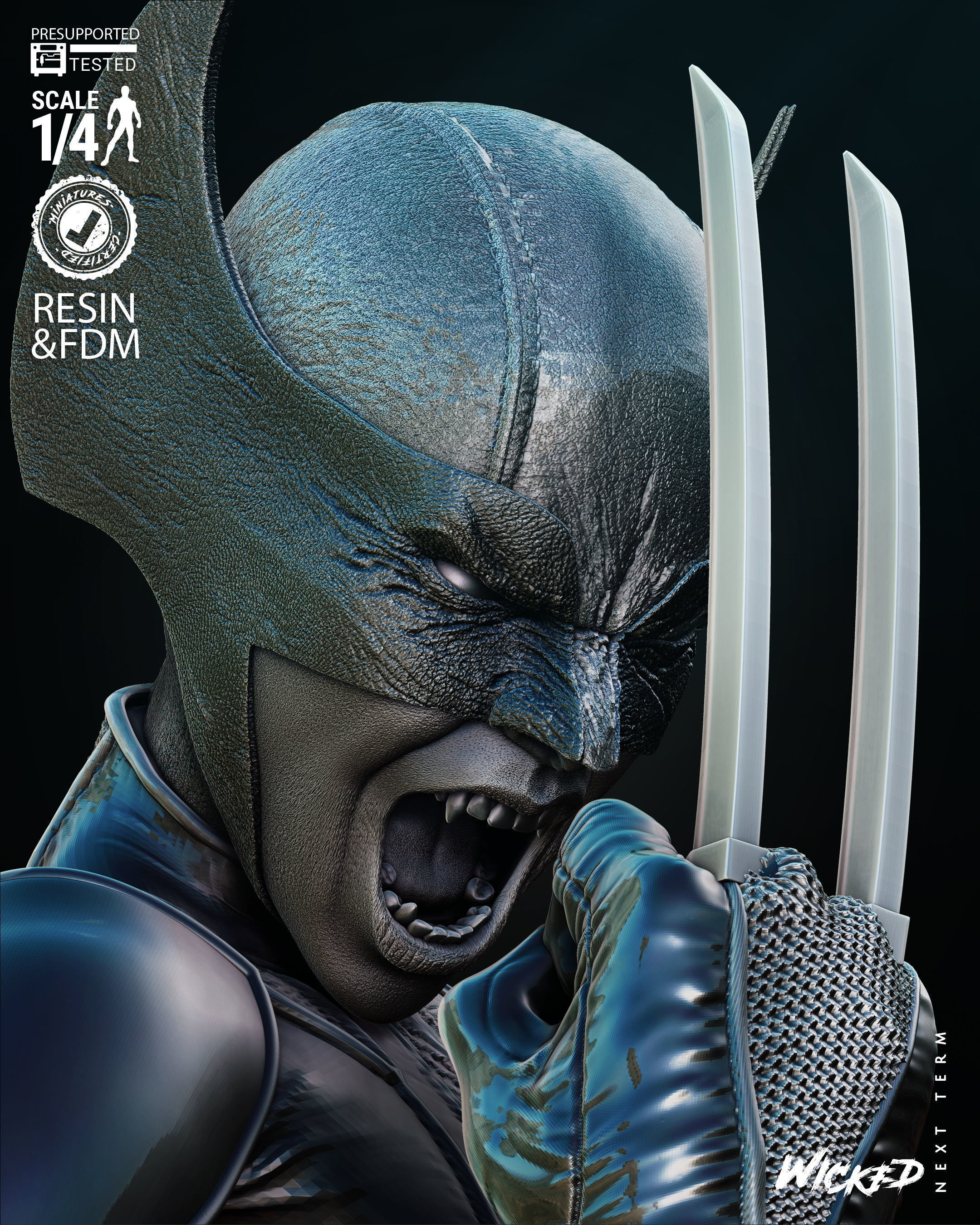 Wicked Marvel X-23 Bust Tested for 3D printing 3D print model_23