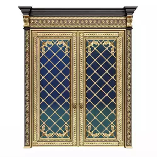 Carved Door Classic 01301 Black Low-poly 3D model