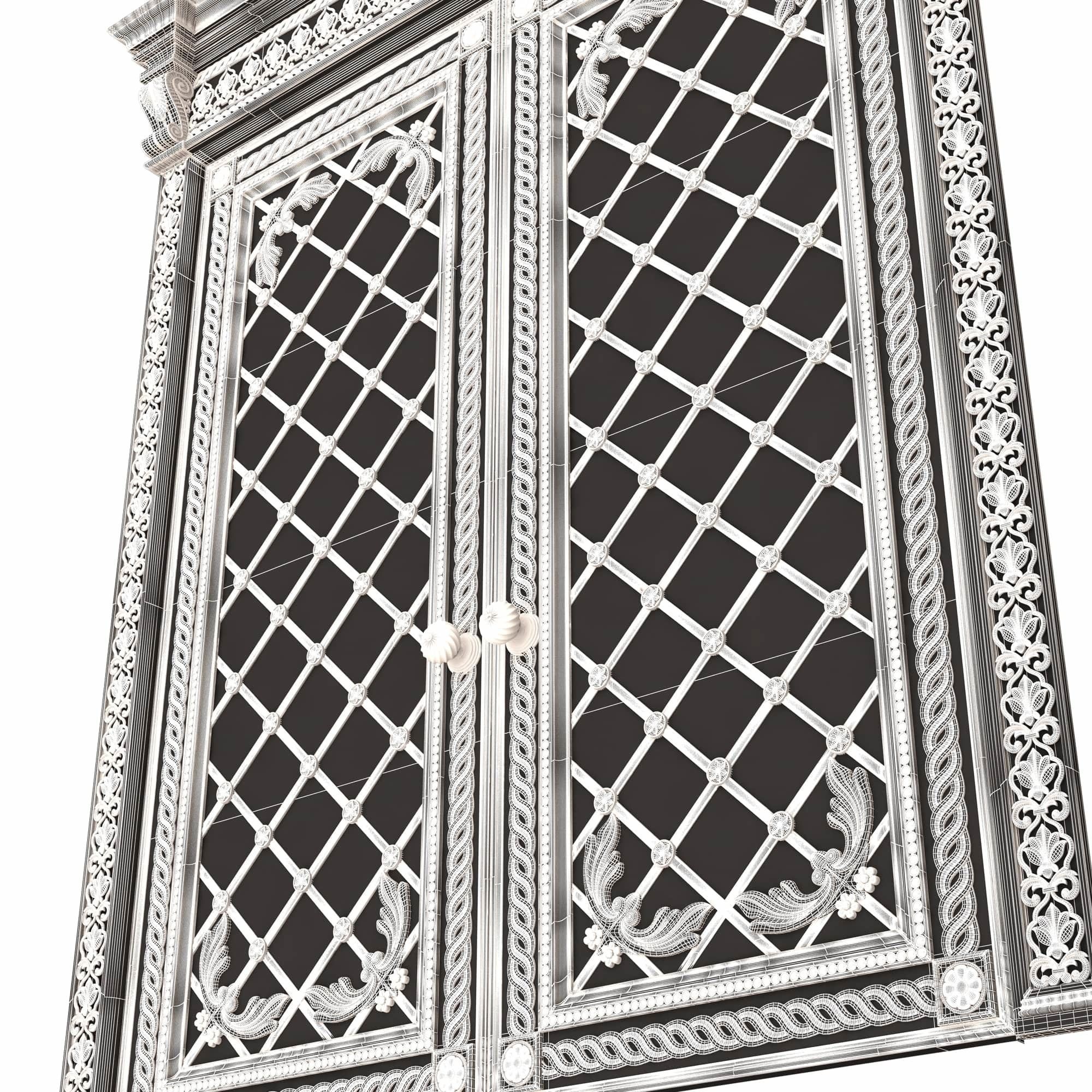 Carved Door Classic 01301 Wood Low-poly 3D model_10