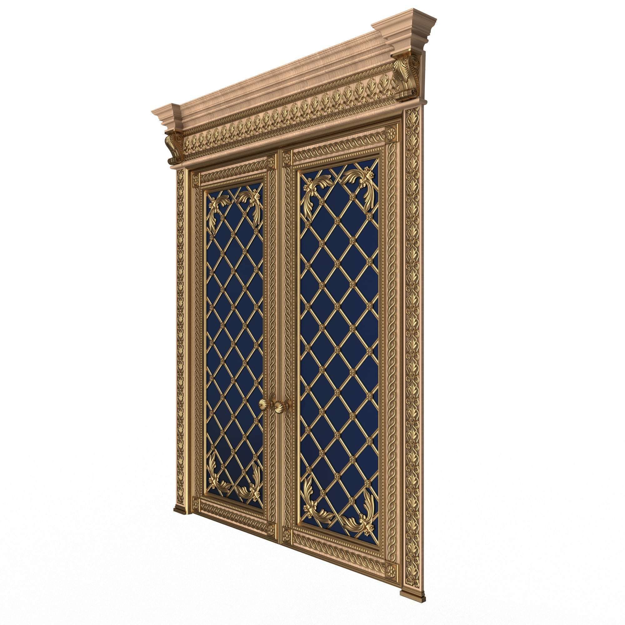 Carved Door Classic 01301 Wood Low-poly 3D model_2