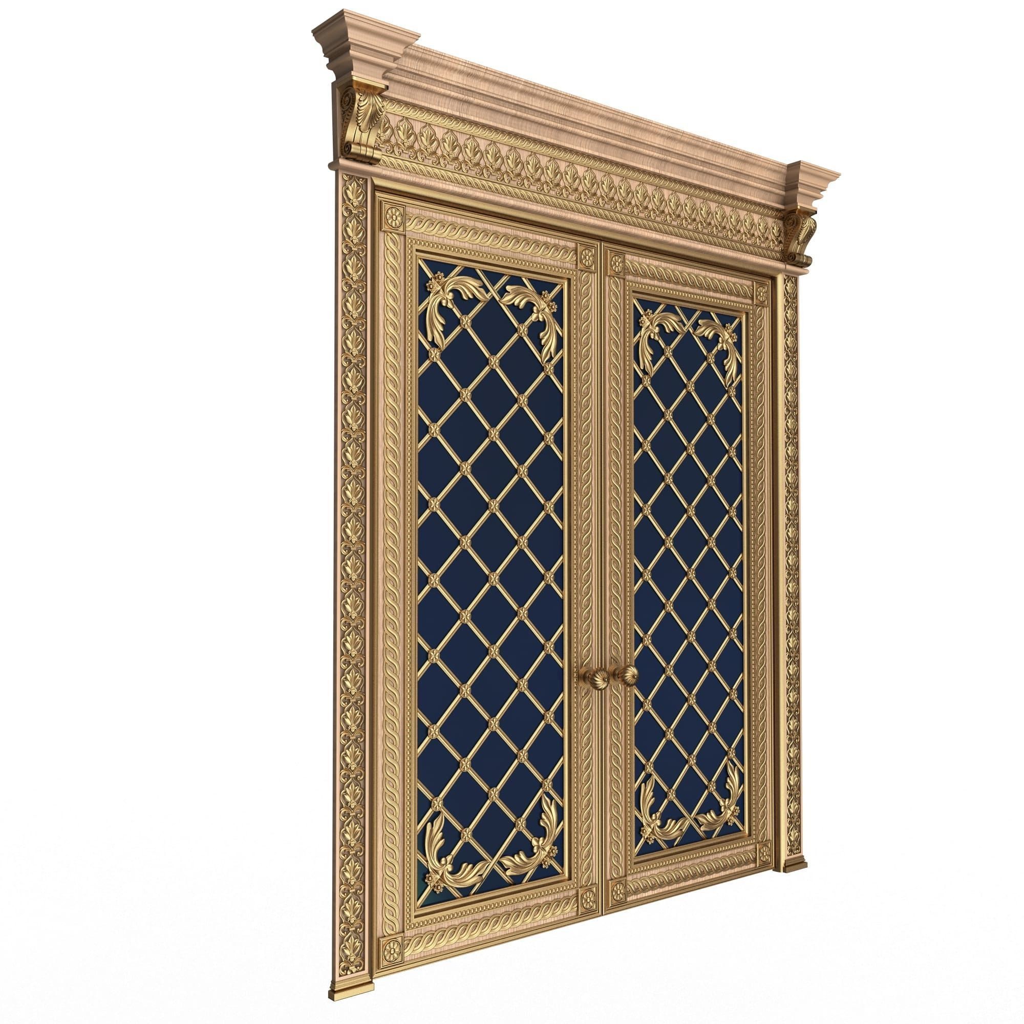 Carved Door Classic 01301 Wood Low-poly 3D model_3