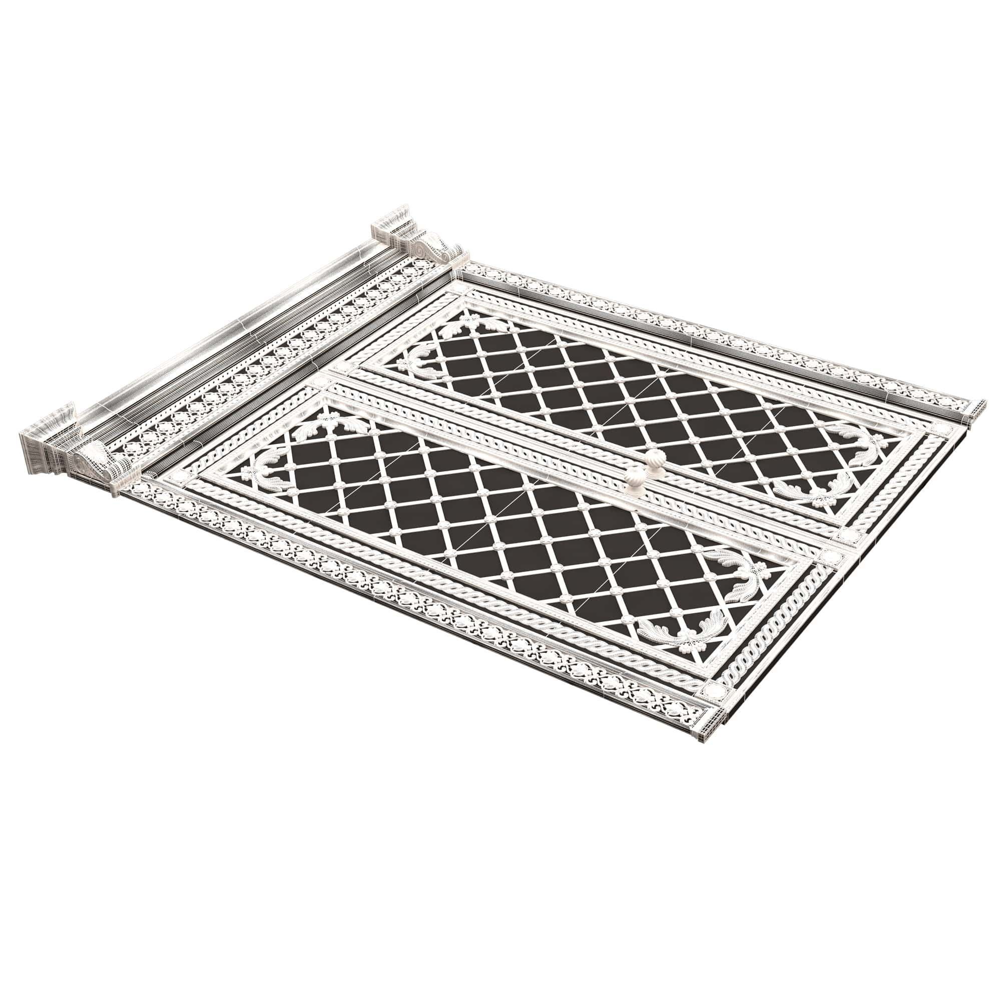 Carved Door Classic 01301 Wood Low-poly 3D model_11