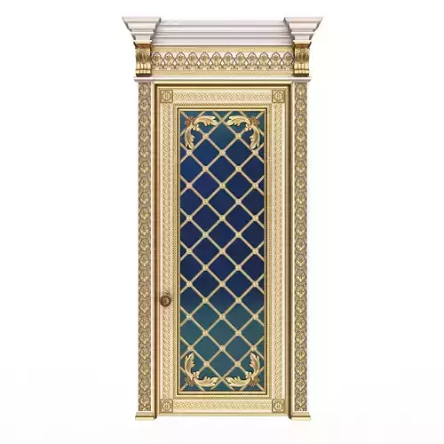 Carved Door Classic 01302 White Low-poly 3D model