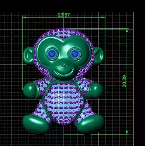 3d zbrush monkey pendant model