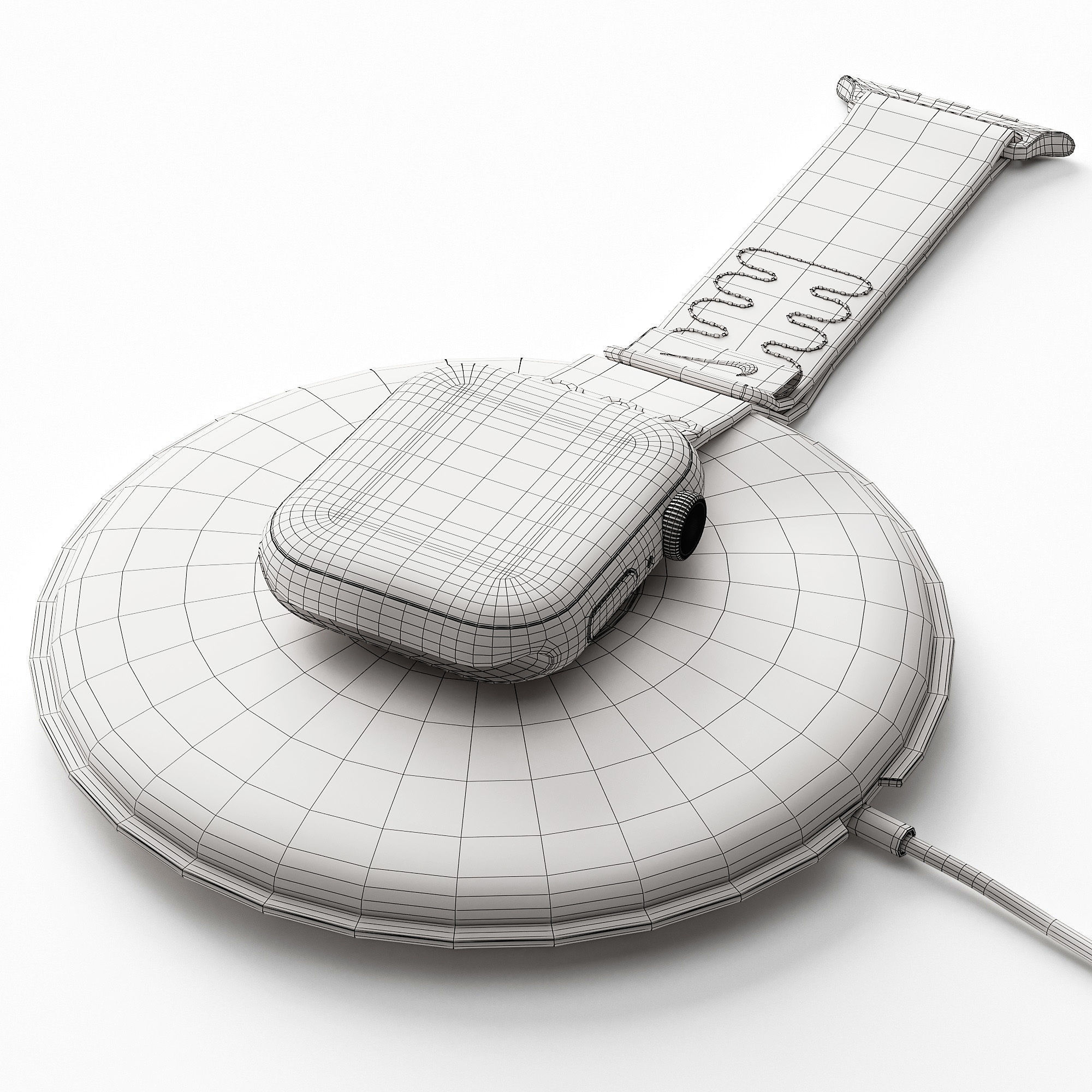 Apple Watch Series 9 Nike Sport Loop Starlight Pink 3D model_7