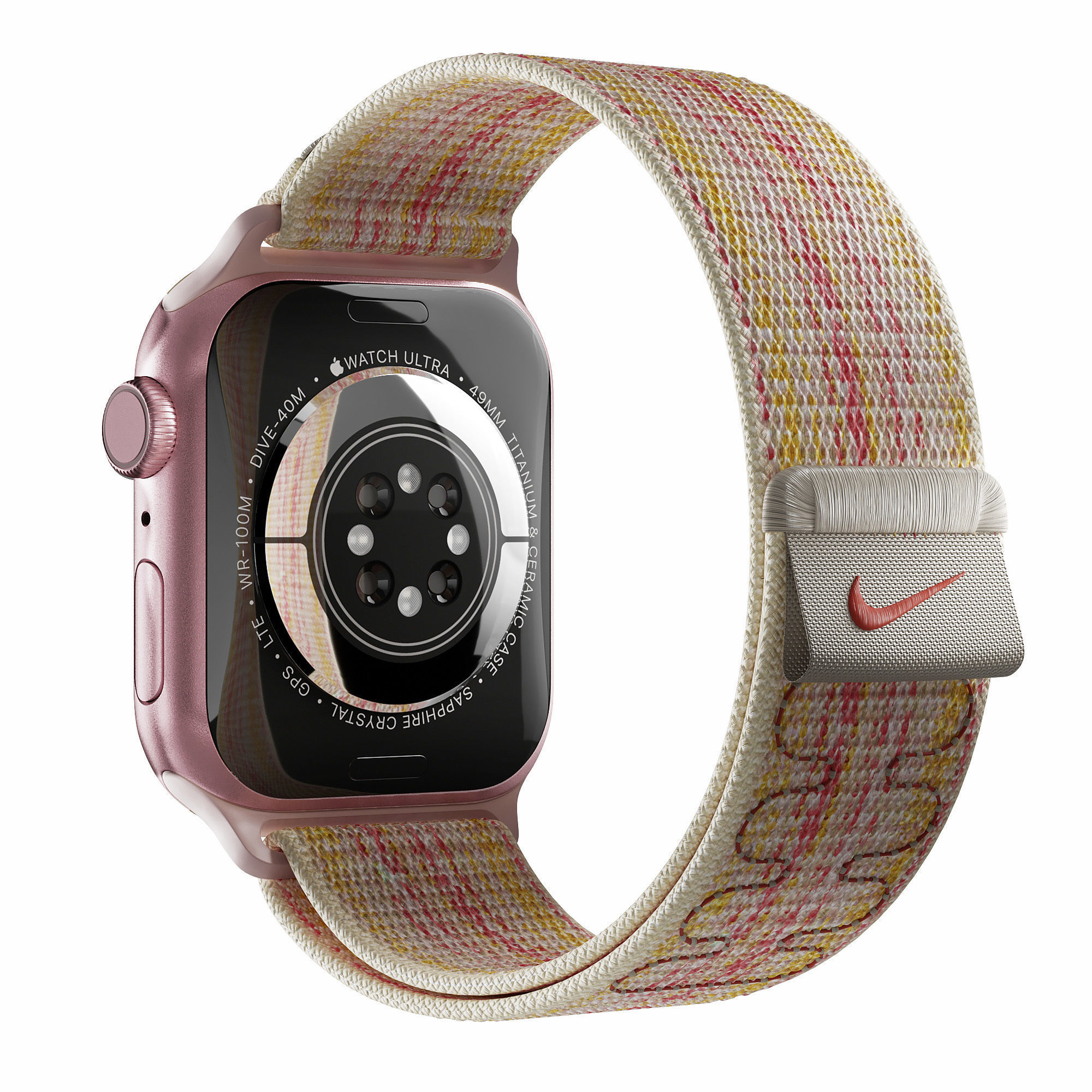 Apple Watch Series 9 Nike Sport Loop Starlight Pink 3D model_3