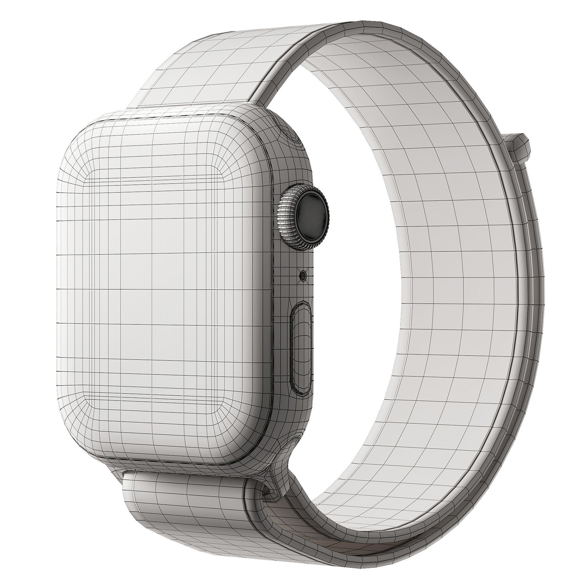 Apple Watch Series 9 Starlight Sport Loop 3D model_7