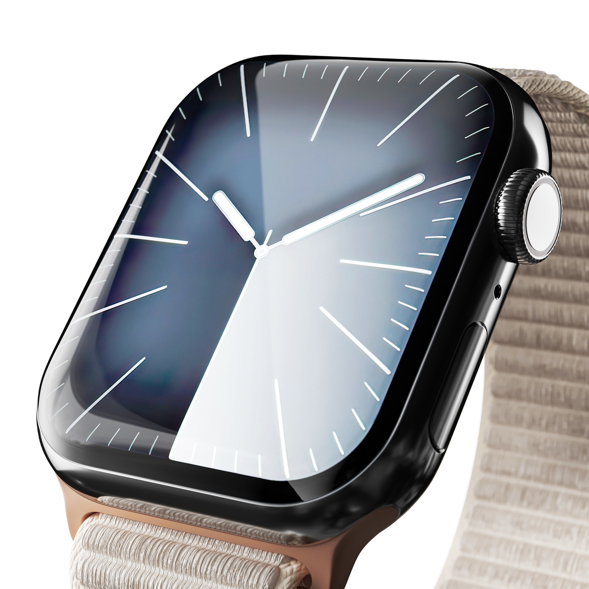 Apple Watch Series 9 Starlight Sport Loop 3D model_4