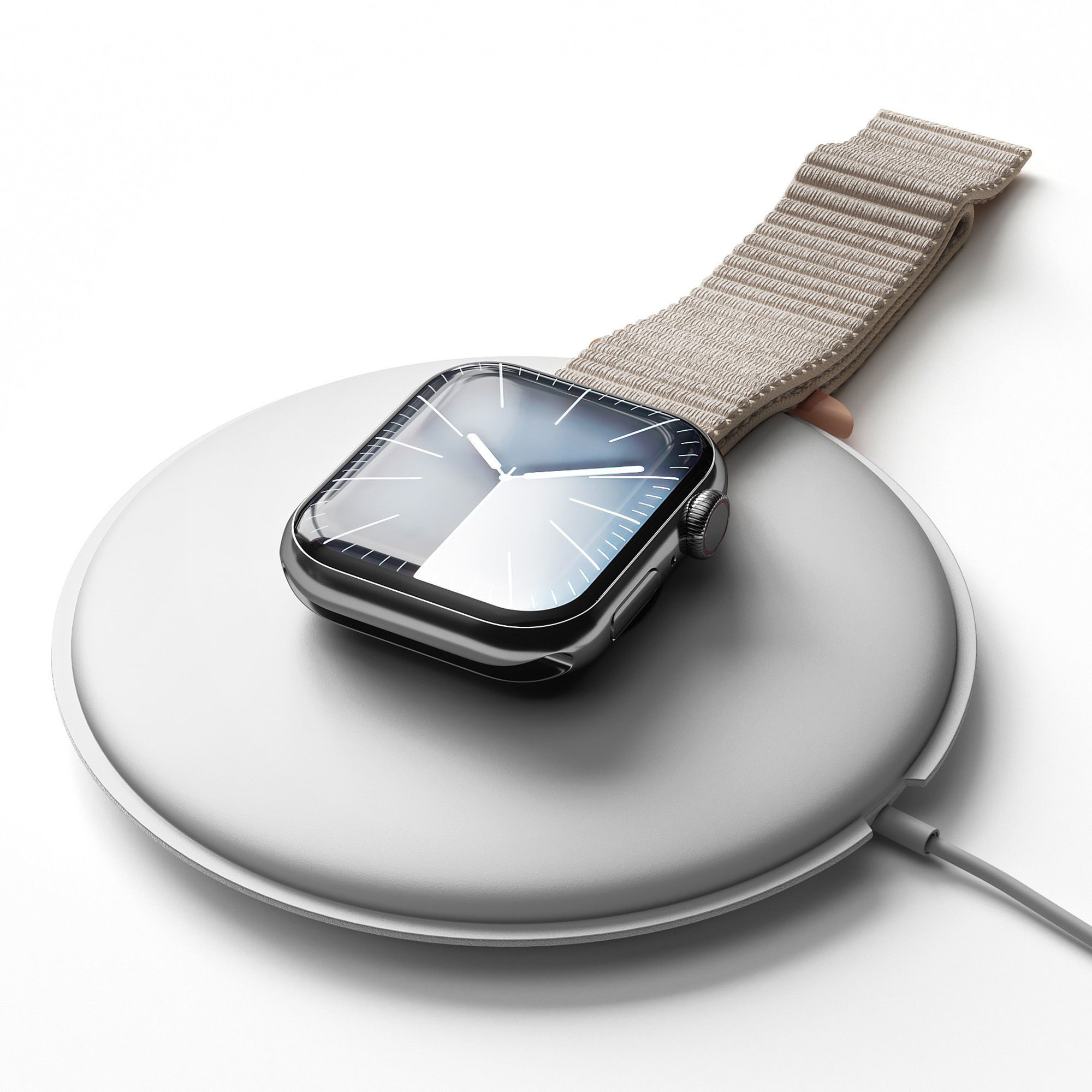 Apple Watch Series 9 Starlight Sport Loop 3D model_1