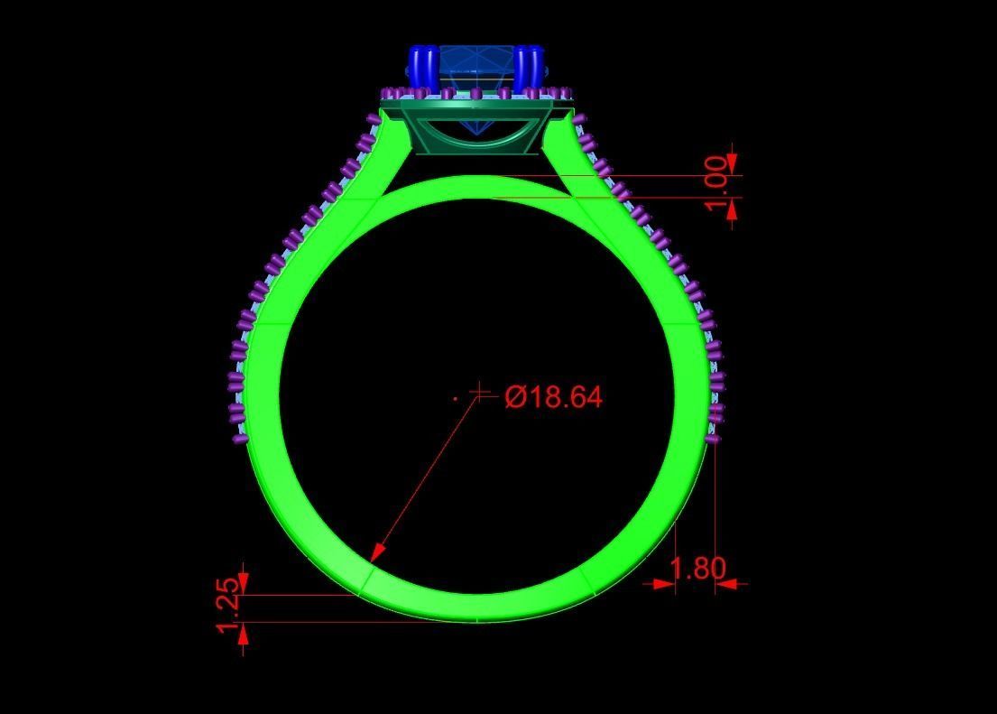 jewelry diamond ring 3D print model_5