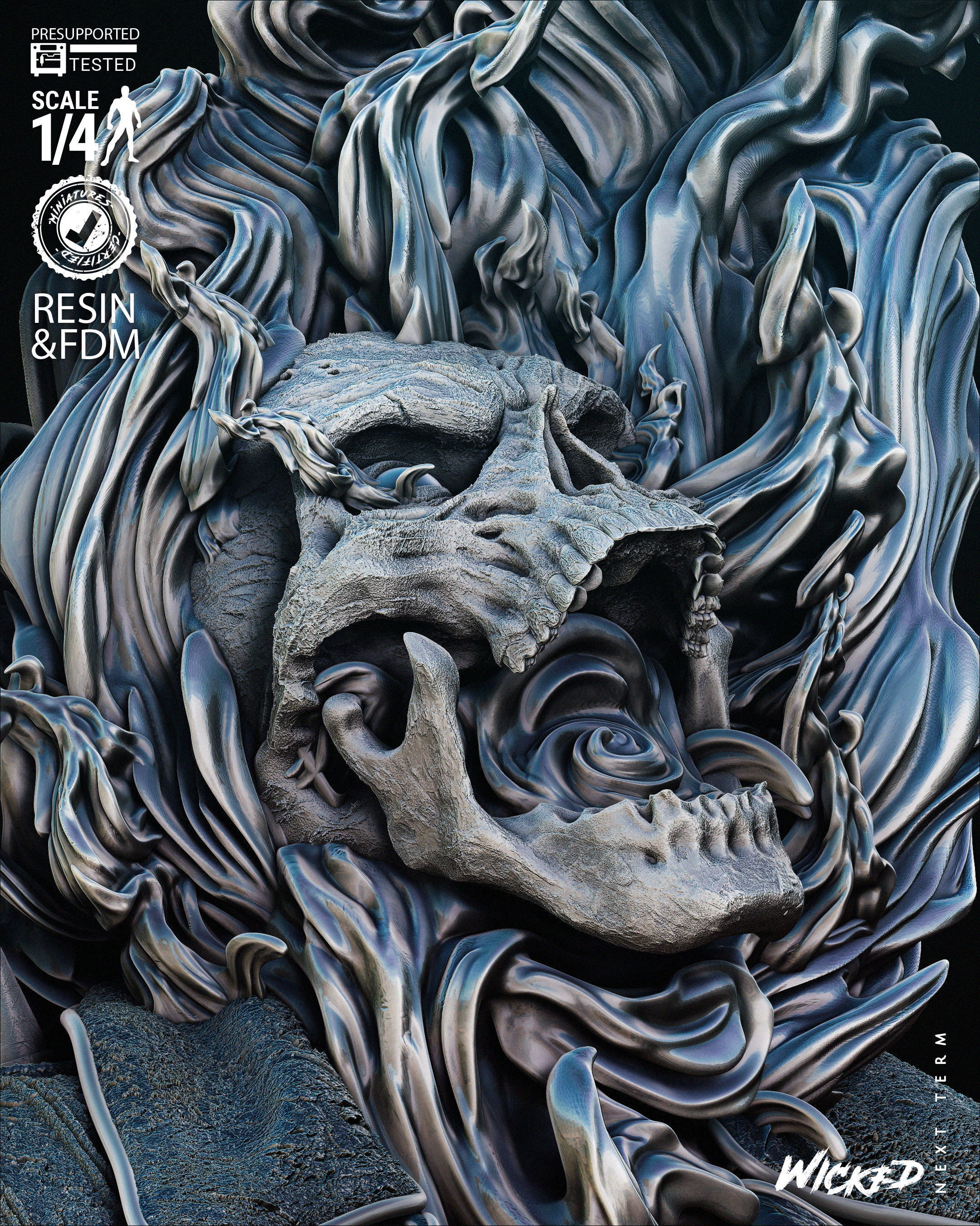 Wicked Marvel Ghost Rider Bust Tested for 3D printing 3D print model_35