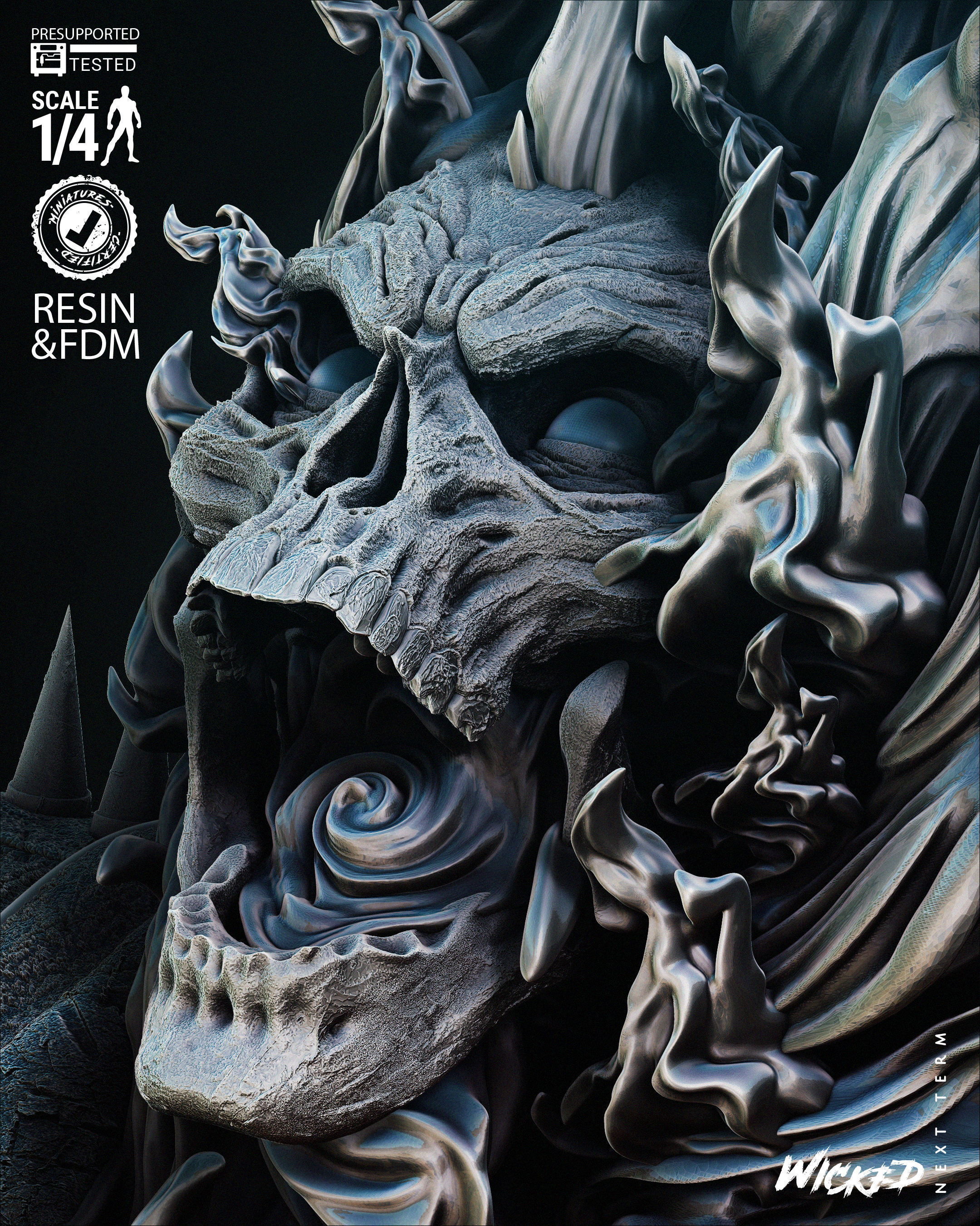 Wicked Marvel Ghost Rider Bust Tested for 3D printing 3D print model_47