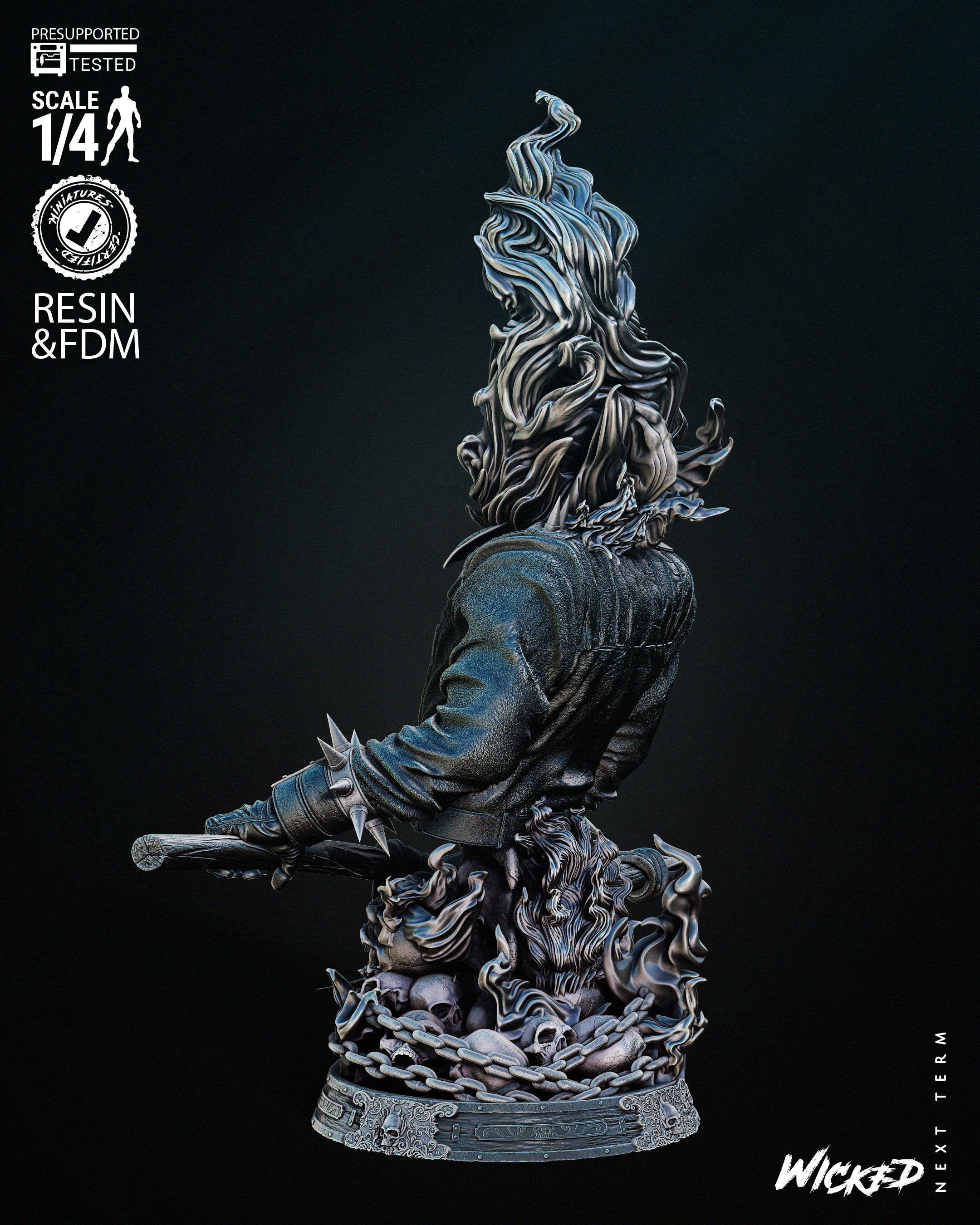 Wicked Marvel Ghost Rider Bust Tested for 3D printing 3D print model_13