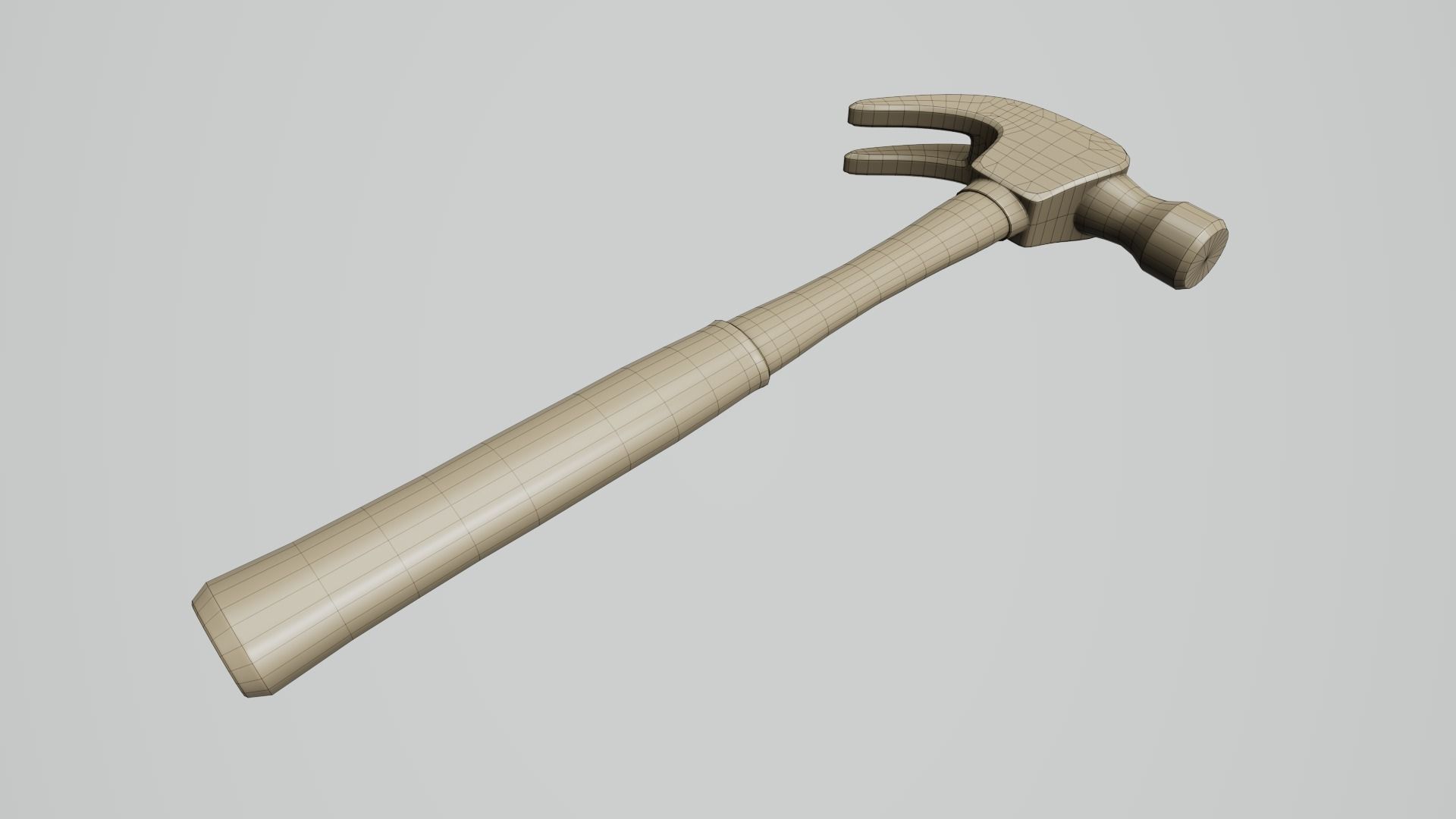 Hammer 01 Low-poly 3D model_9