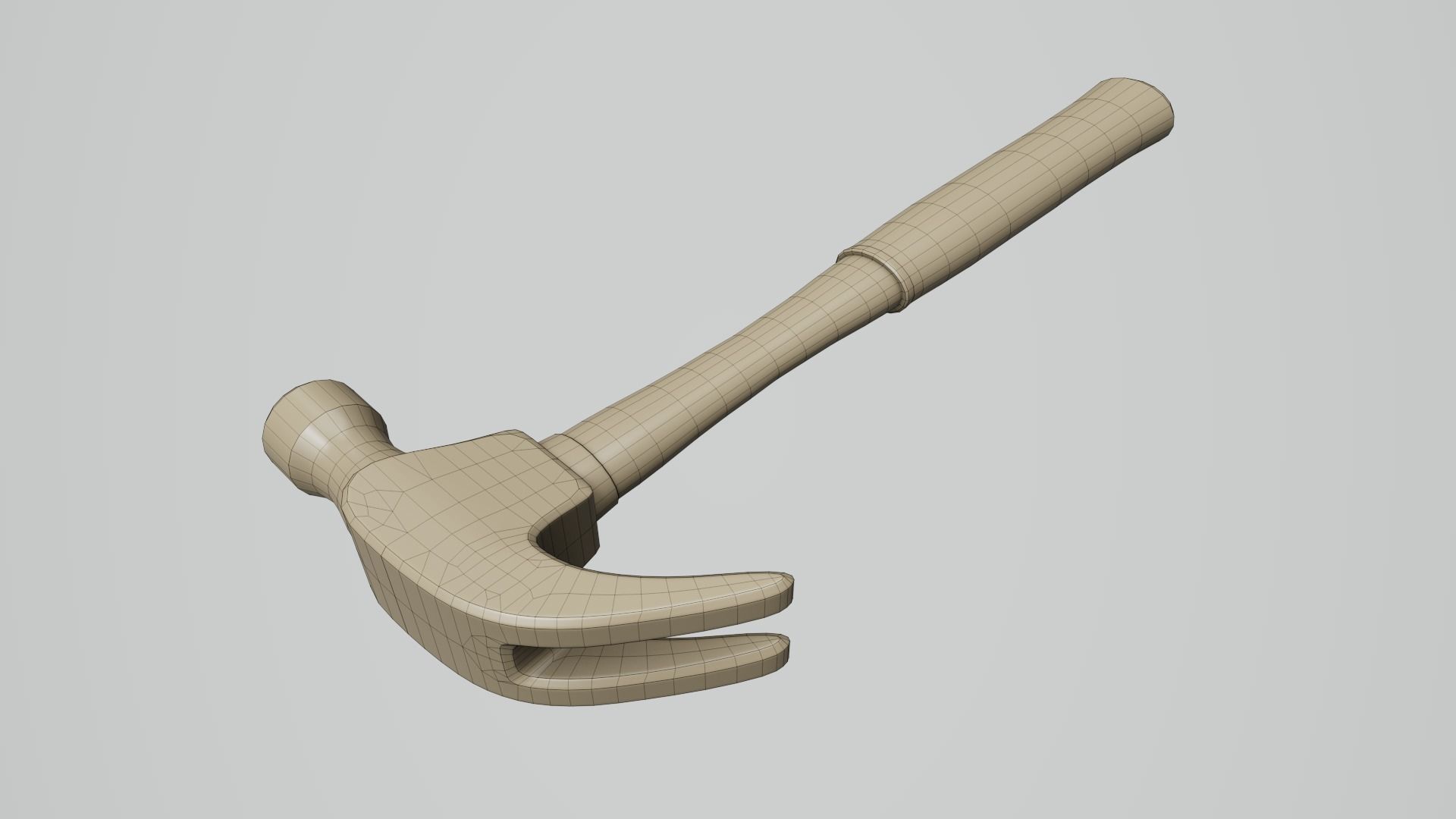 Hammer 01 Low-poly 3D model_10