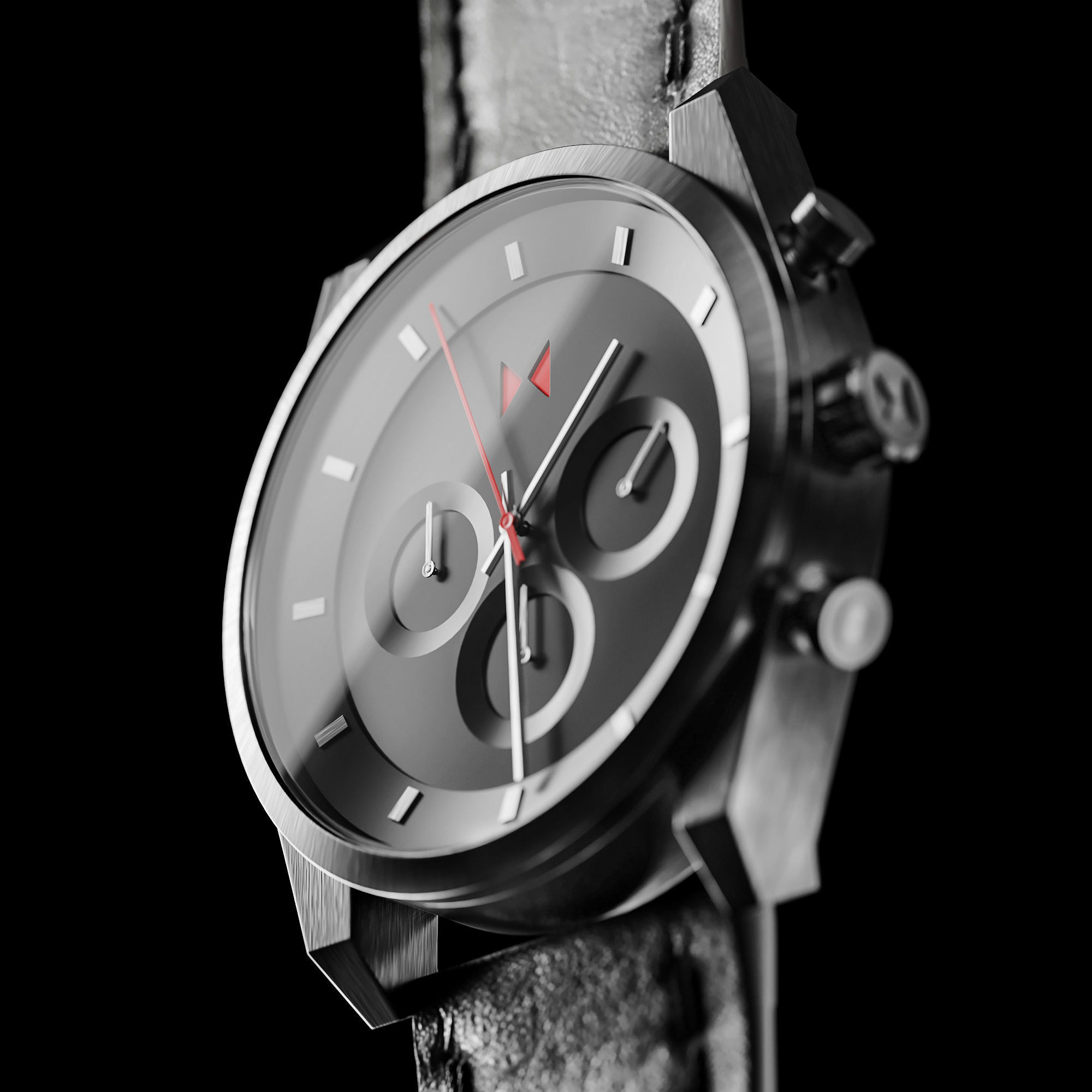 Mechanical Watch Black Collection 3D model_25