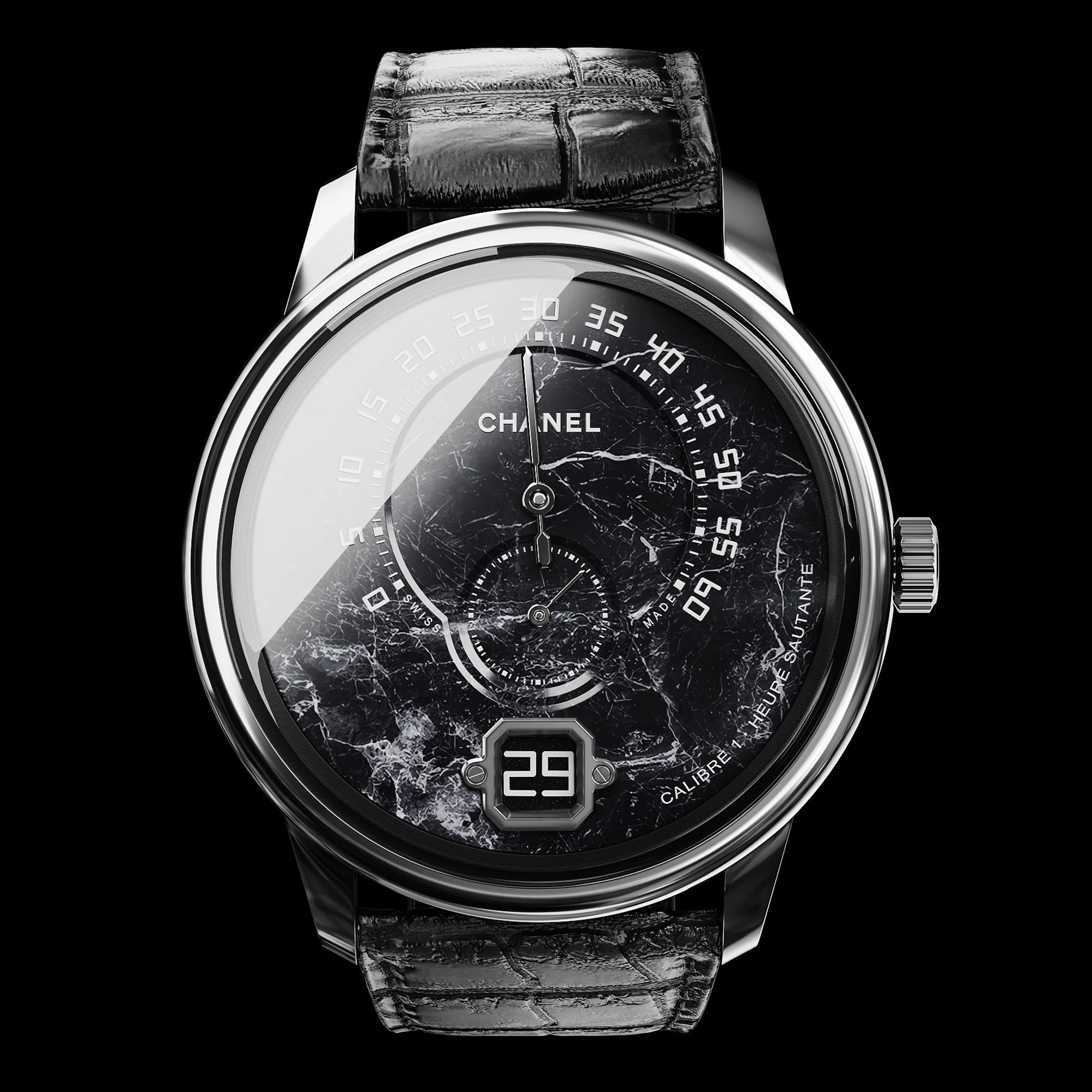 Mechanical Watch Black Collection 3D model_18