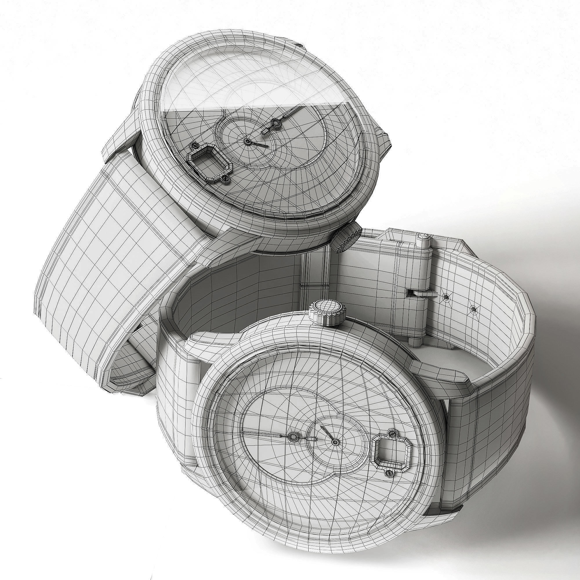 Mechanical Watch Black Collection 3D model_35