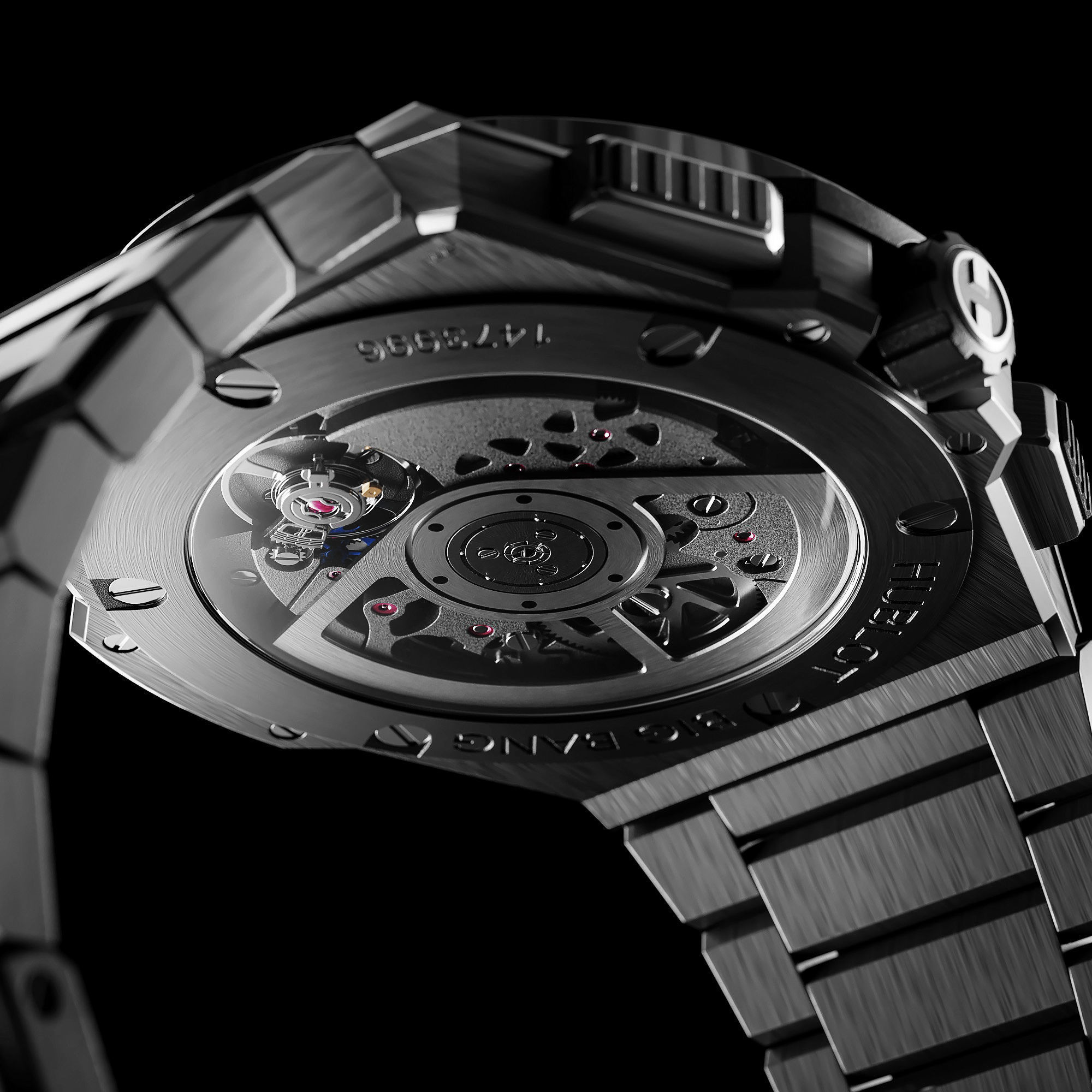 Mechanical Watch Black Collection 3D model_9