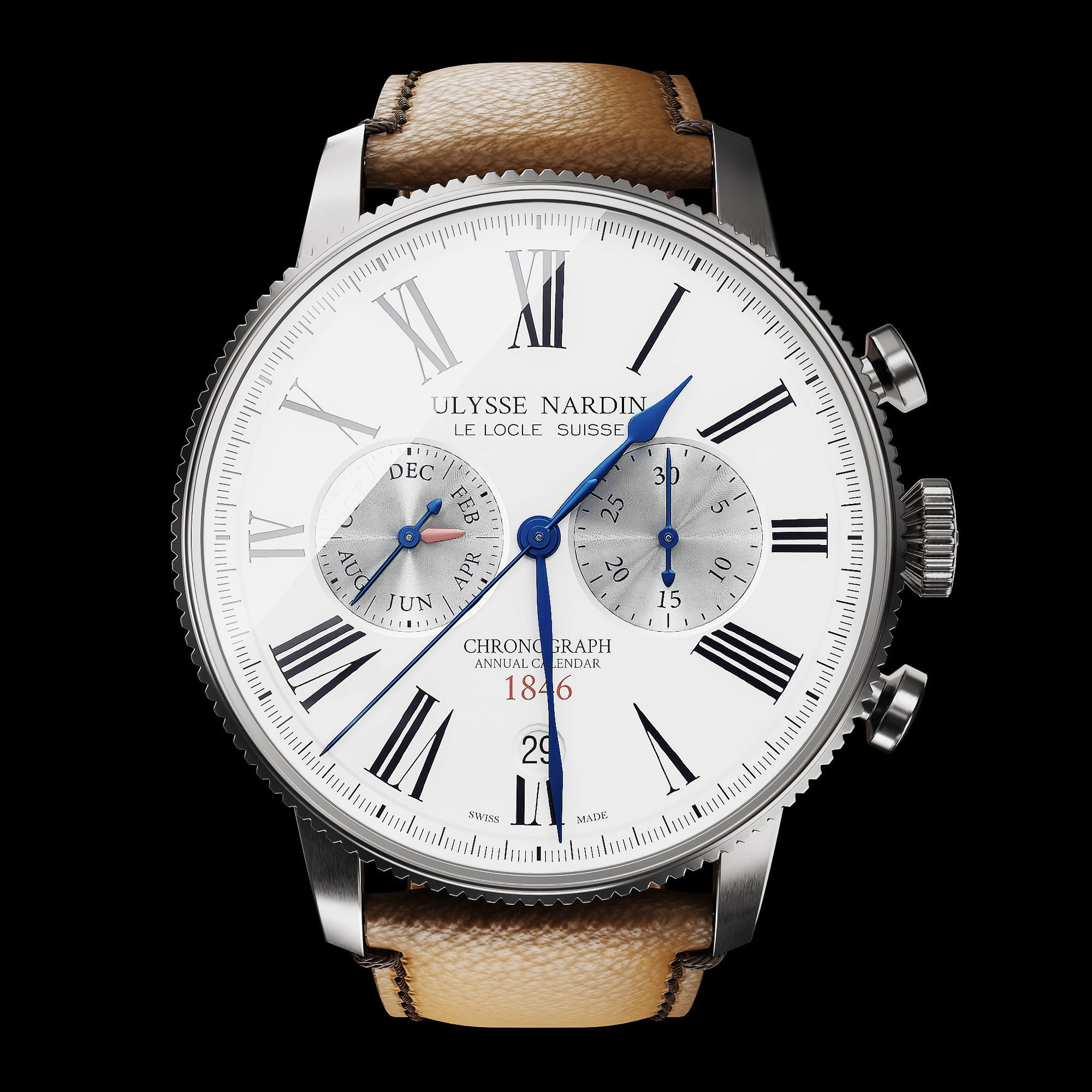 Mechanical Watch Black Collection 3D model_21