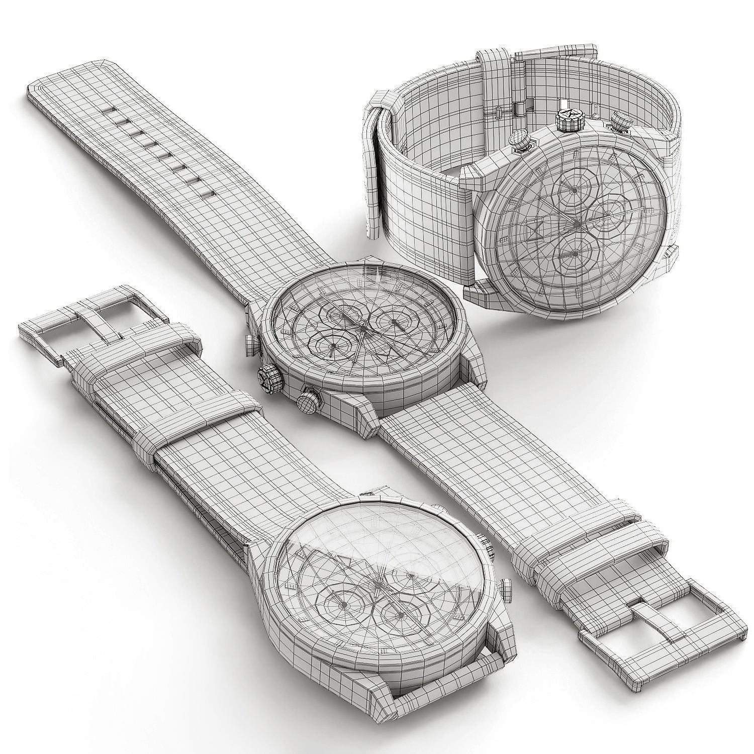 Mechanical Watch Black Collection 3D model_30