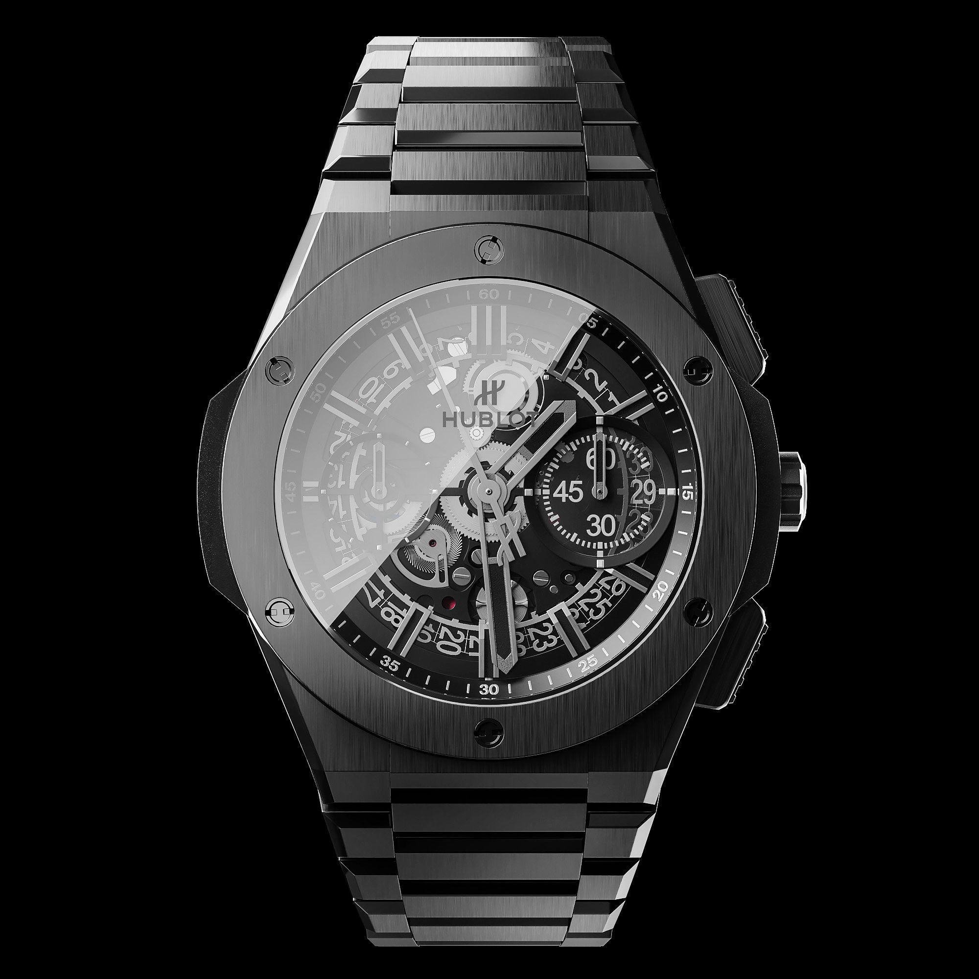 Mechanical Watch Black Collection 3D model_5