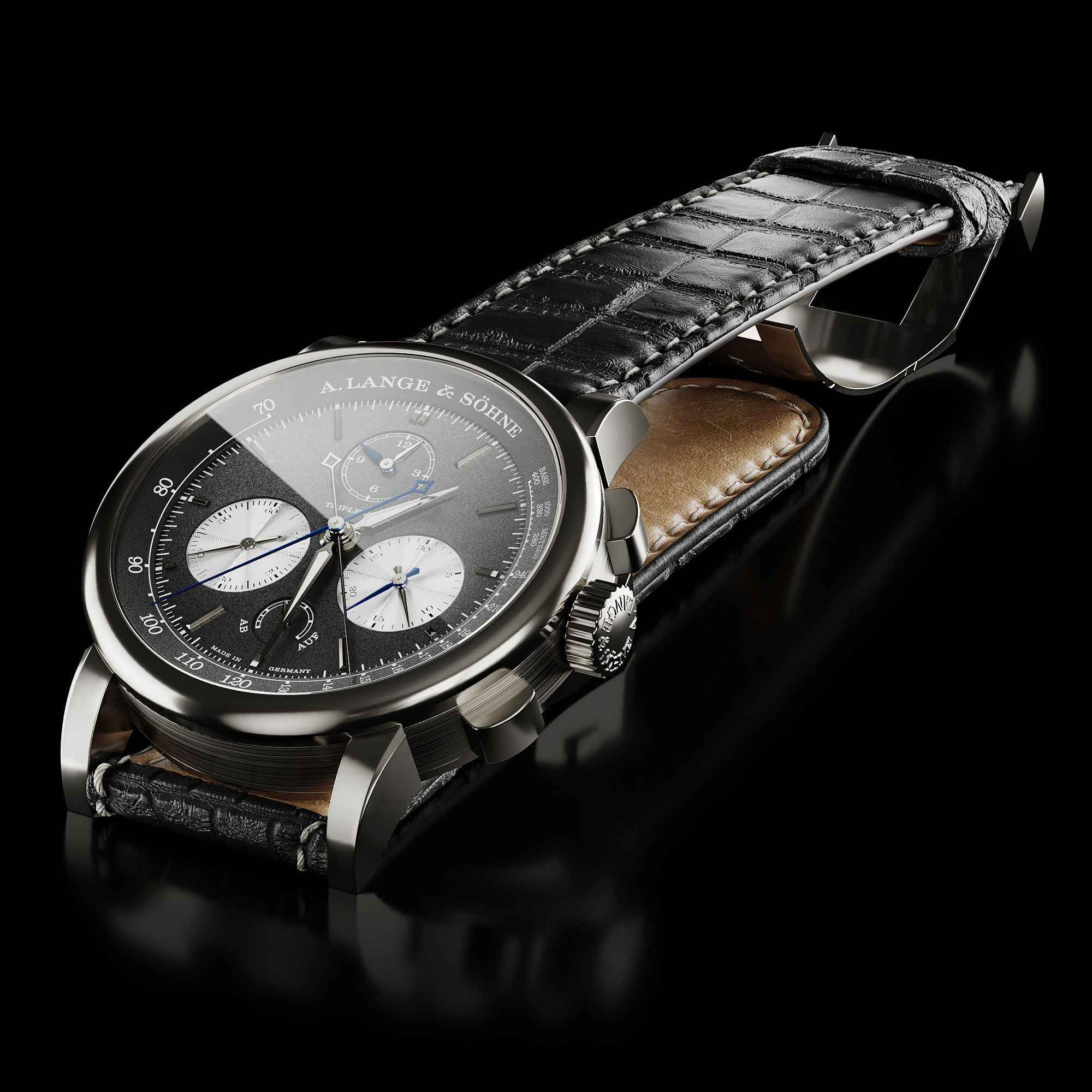 Mechanical Watch Black Collection 3D model_15