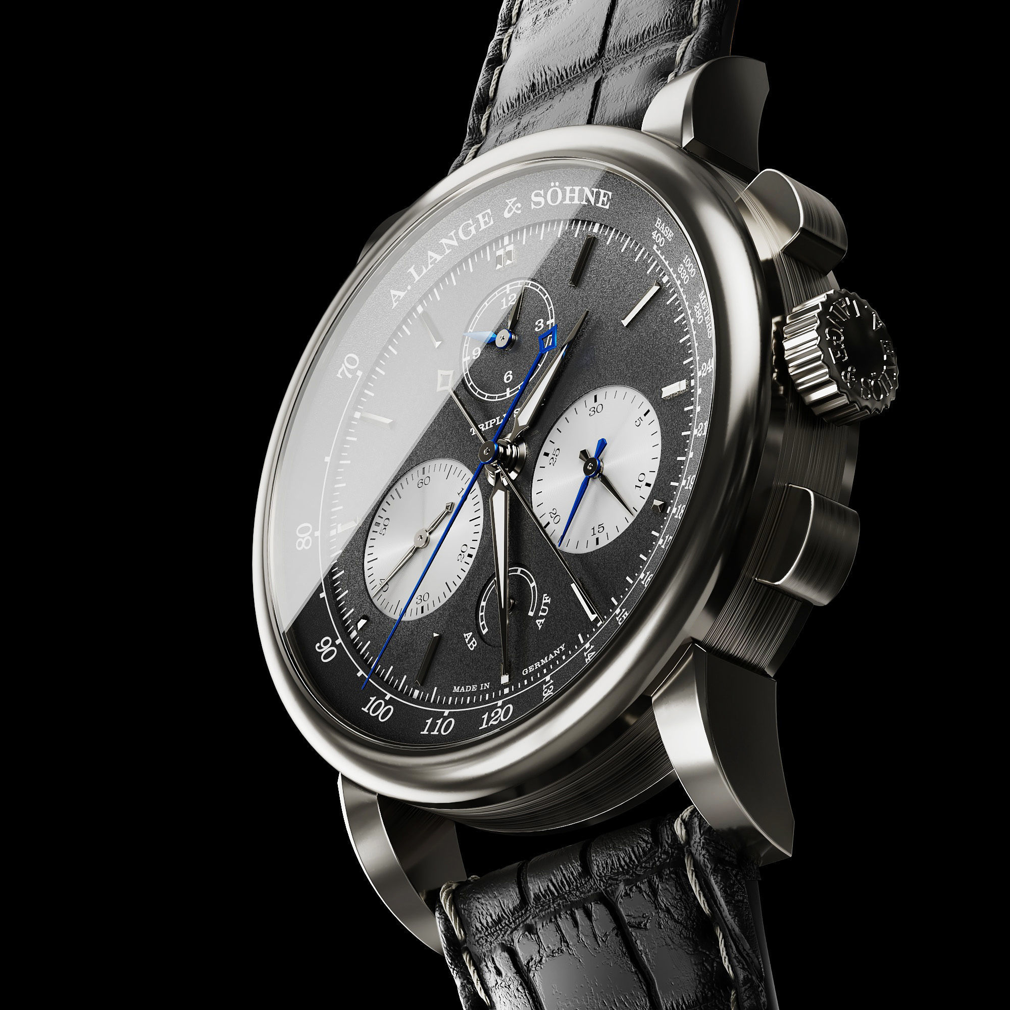 Mechanical Watch Black Collection 3D model_14