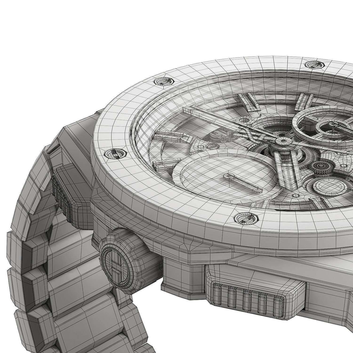 Mechanical Watch Black Collection 3D model_26