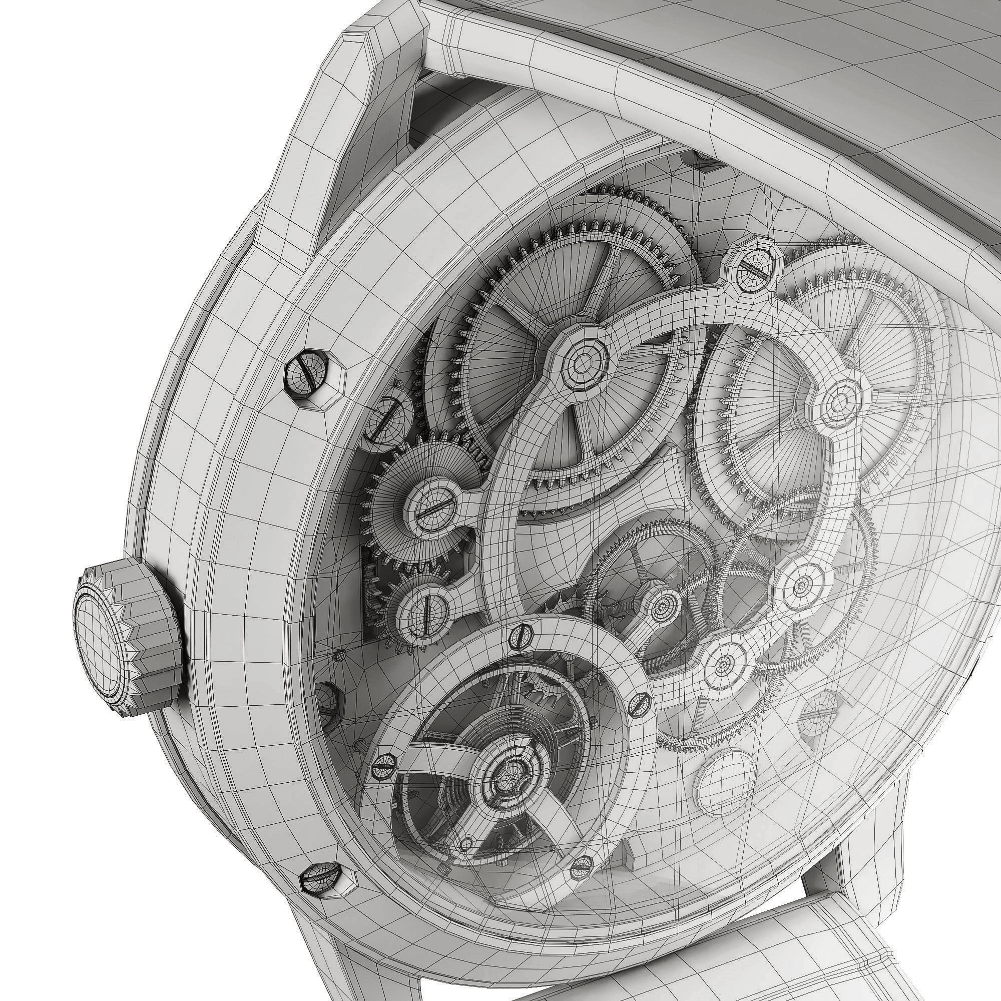 Mechanical Watch Black Collection 3D model_28