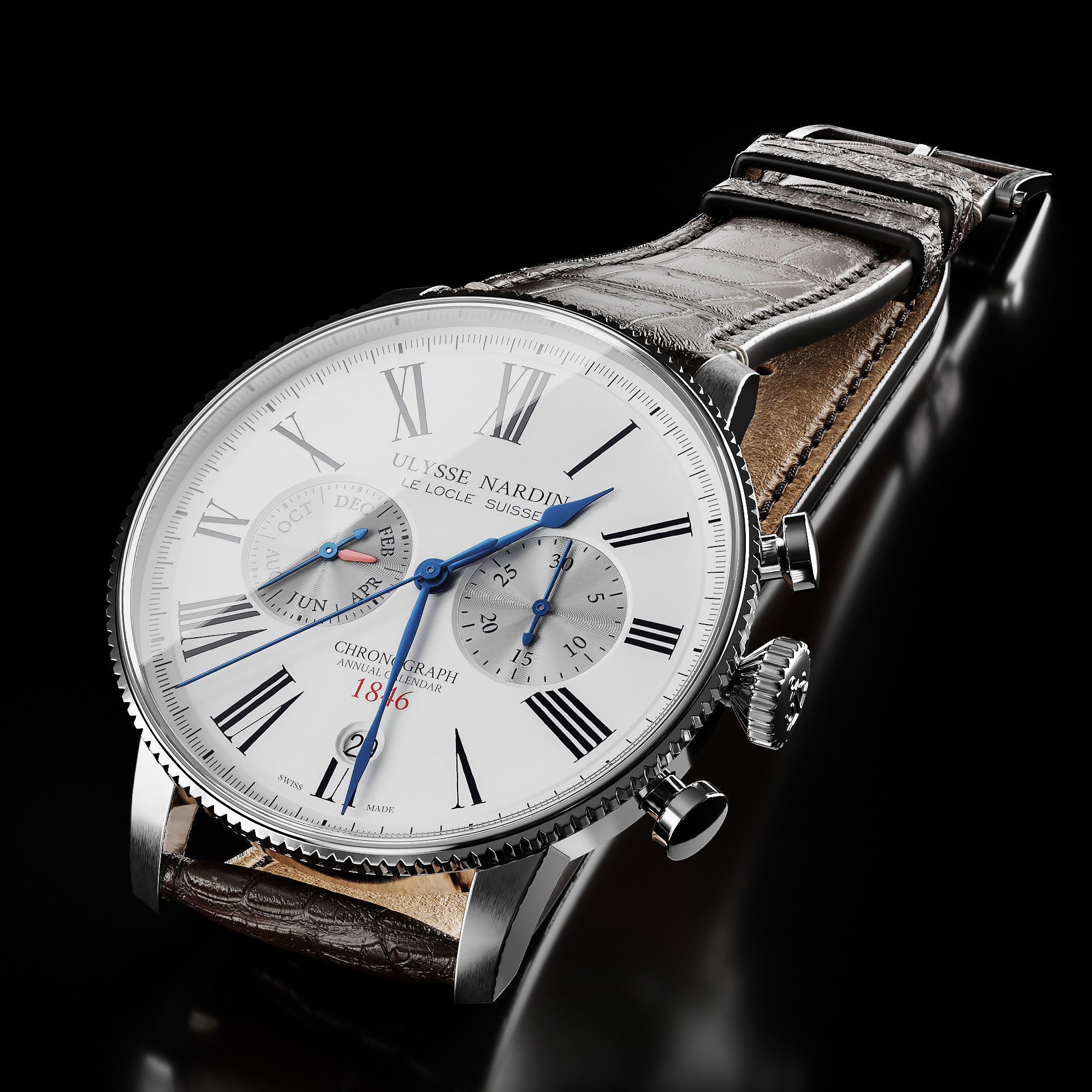 Mechanical Watch Black Collection 3D model_23