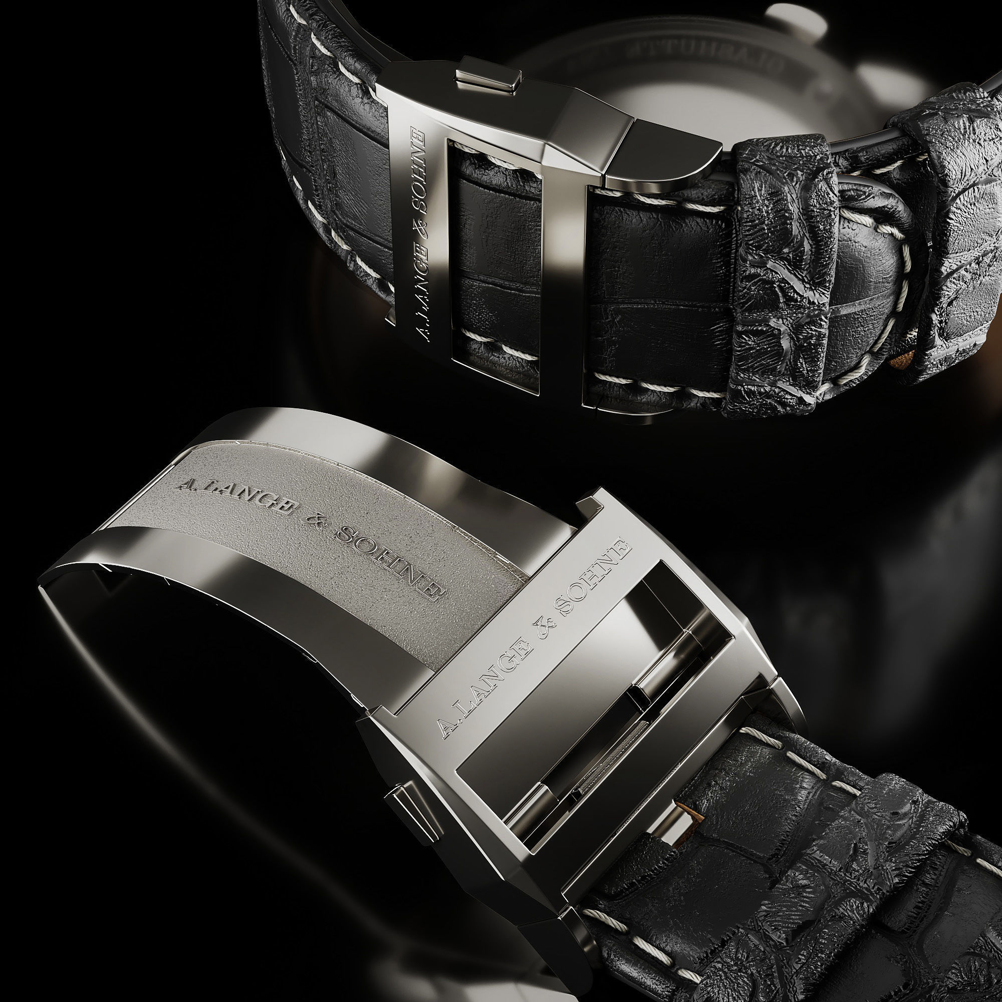 Mechanical Watch Black Collection 3D model_17