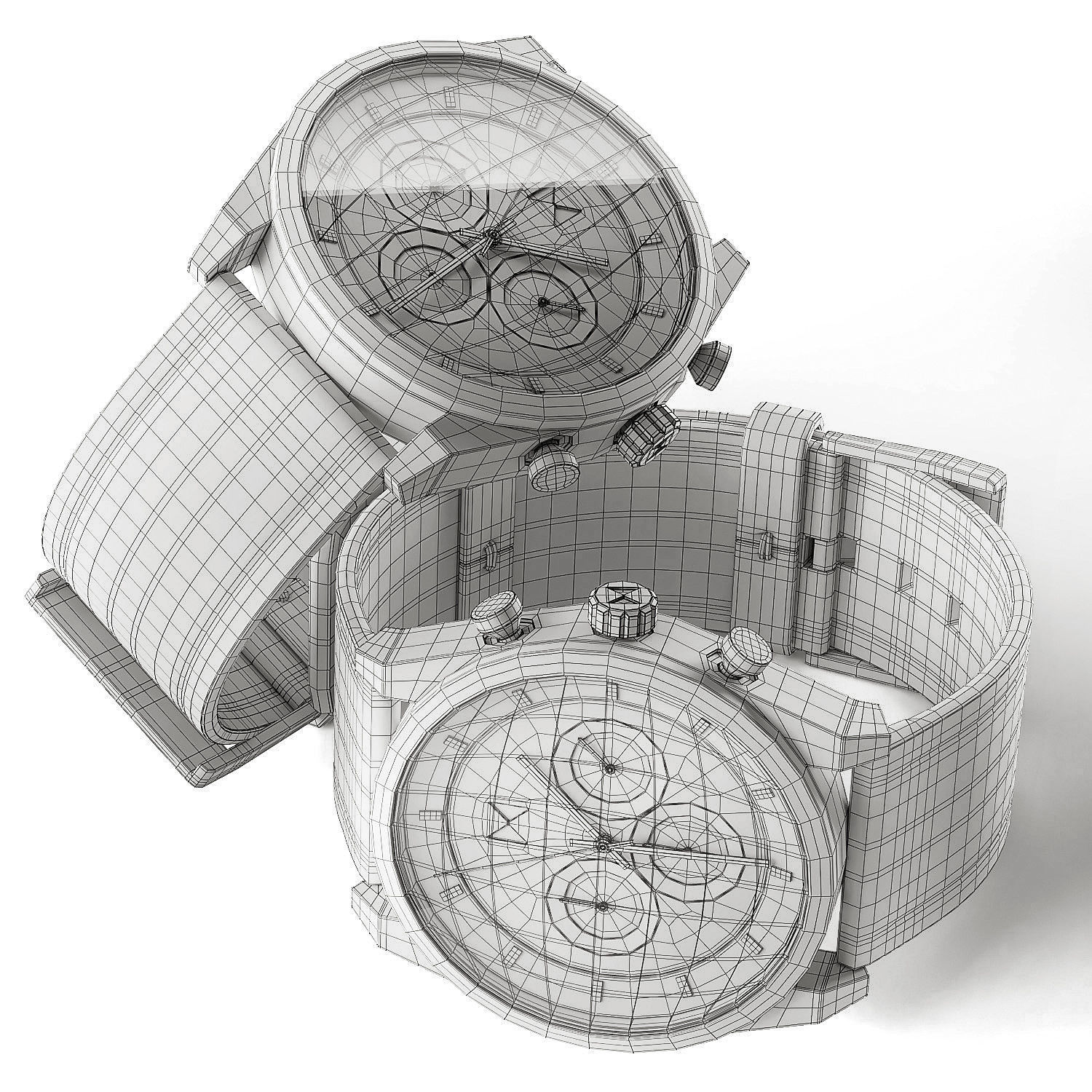 Mechanical Watch Black Collection 3D model_33