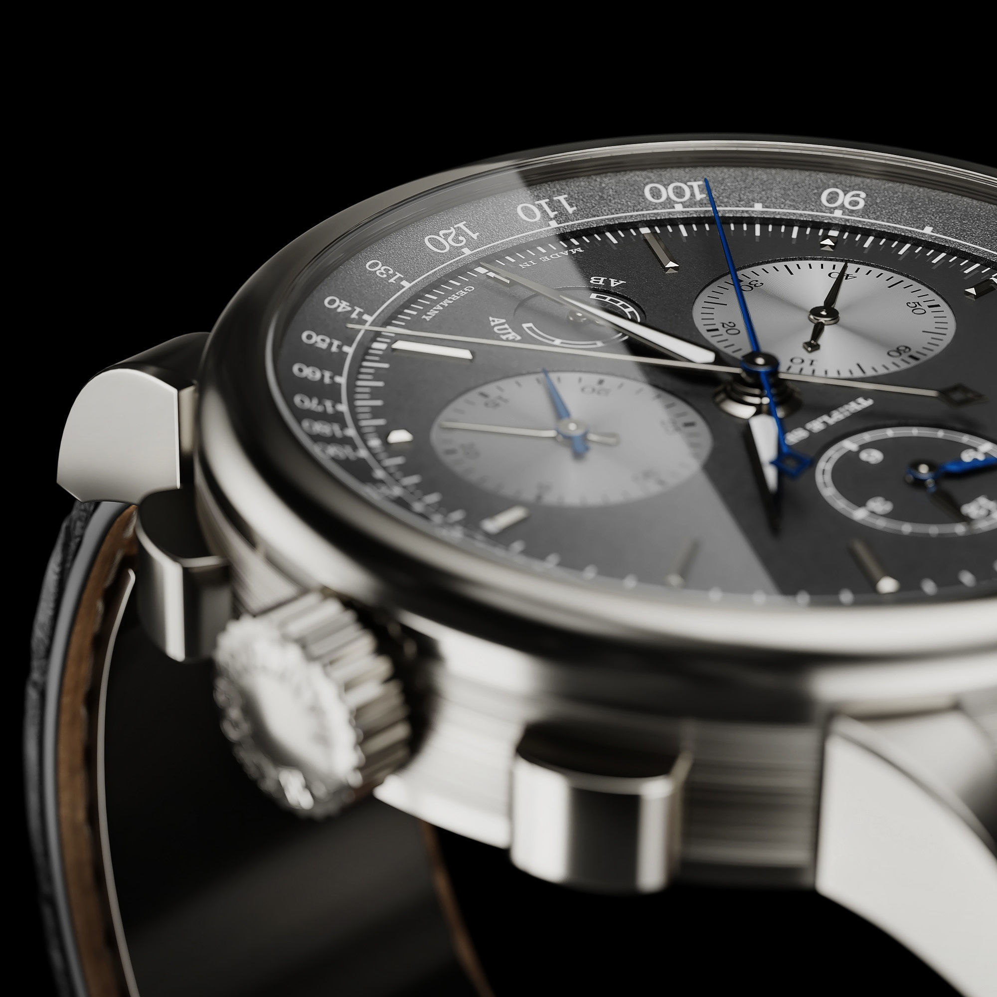 Mechanical Watch Black Collection 3D model_12