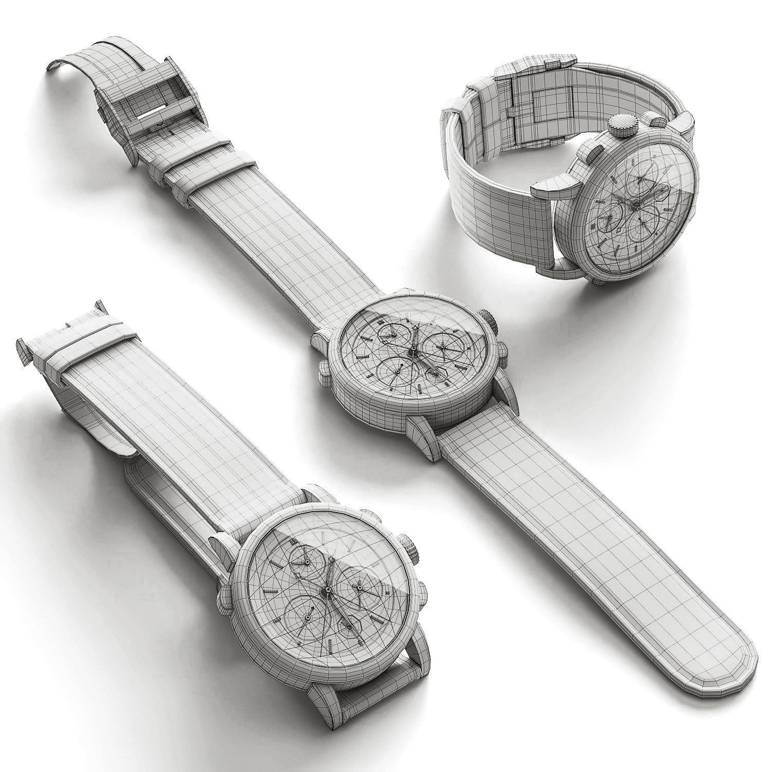 Mechanical Watch Black Collection 3D model_32
