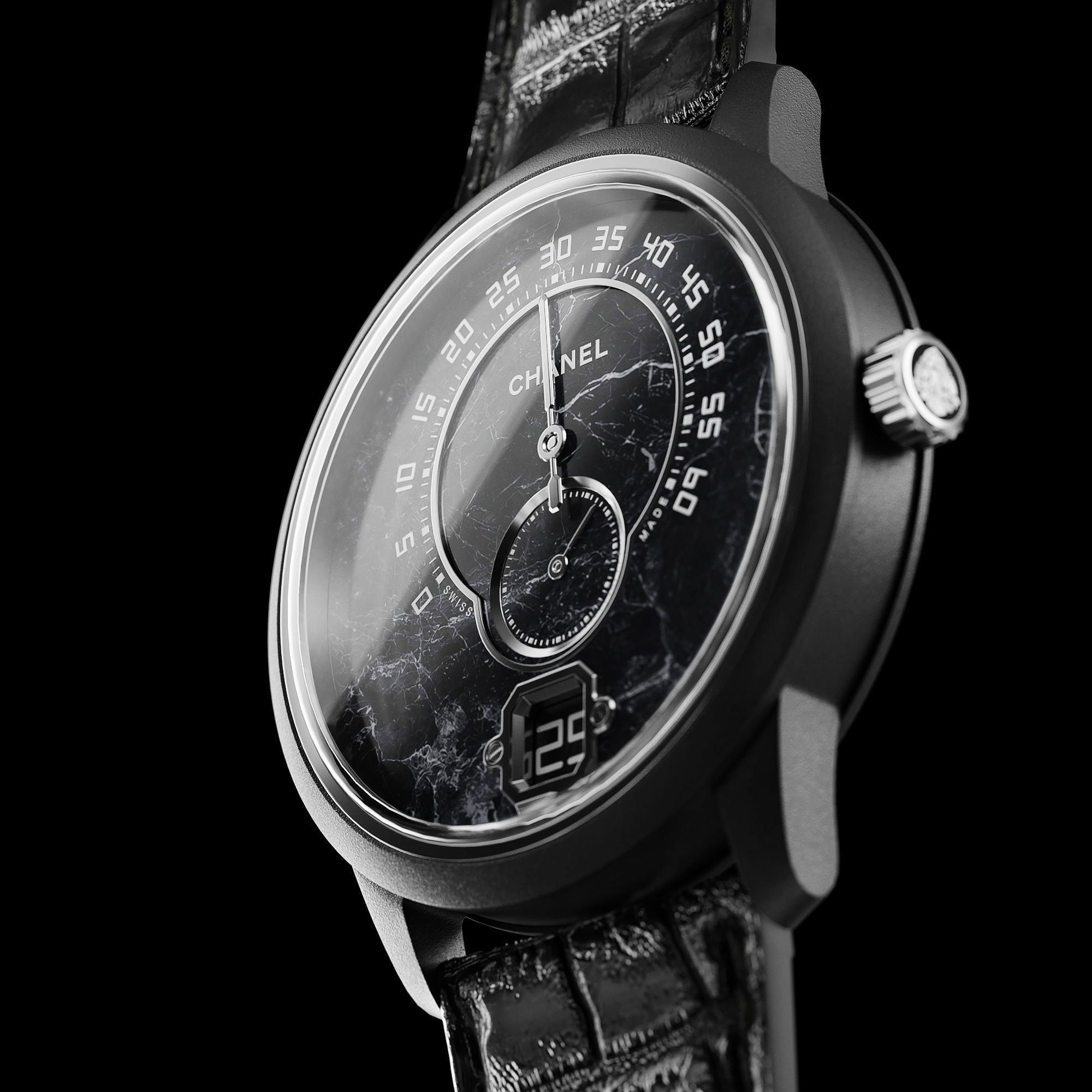 Mechanical Watch Black Collection 3D model_20