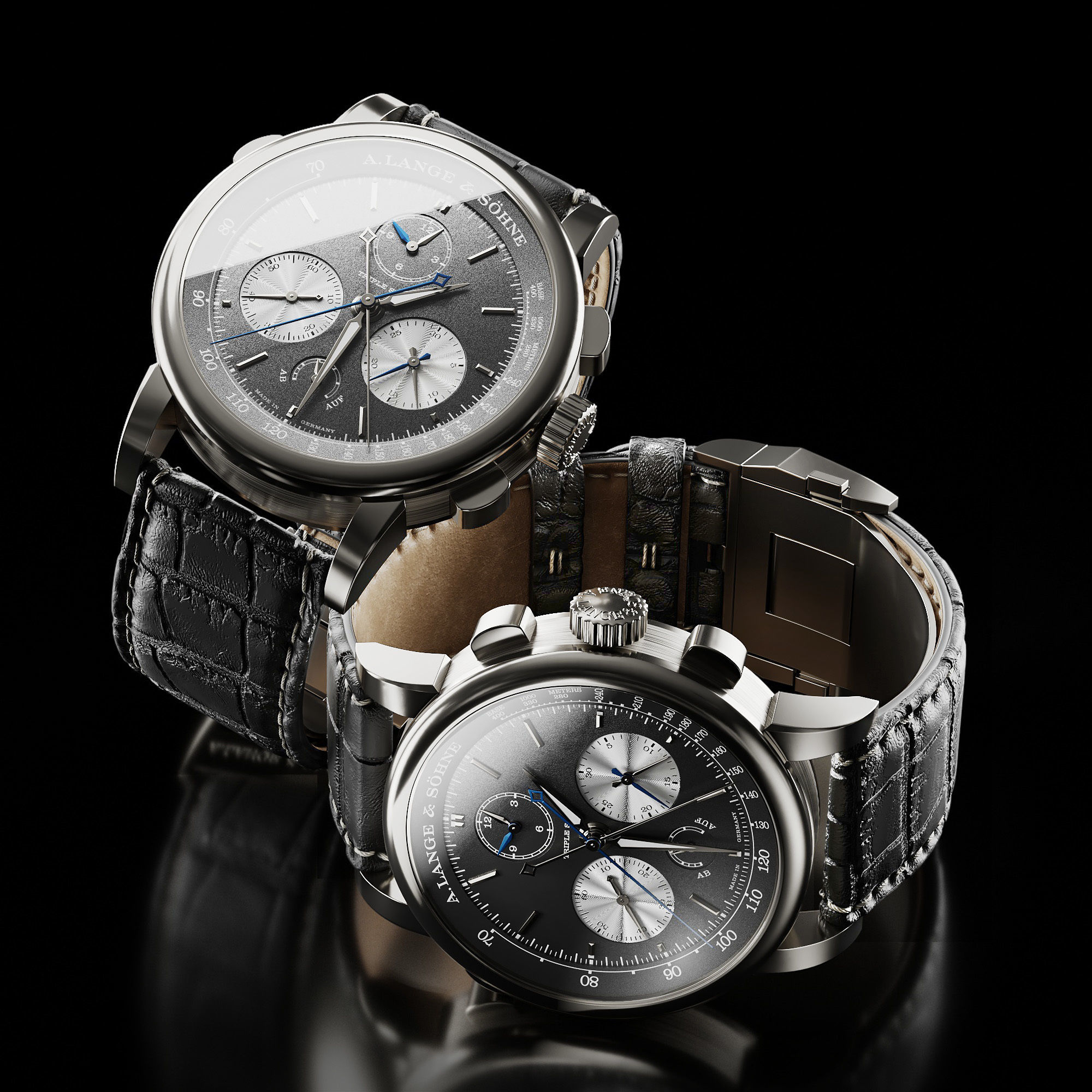 Mechanical Watch Black Collection 3D model_16