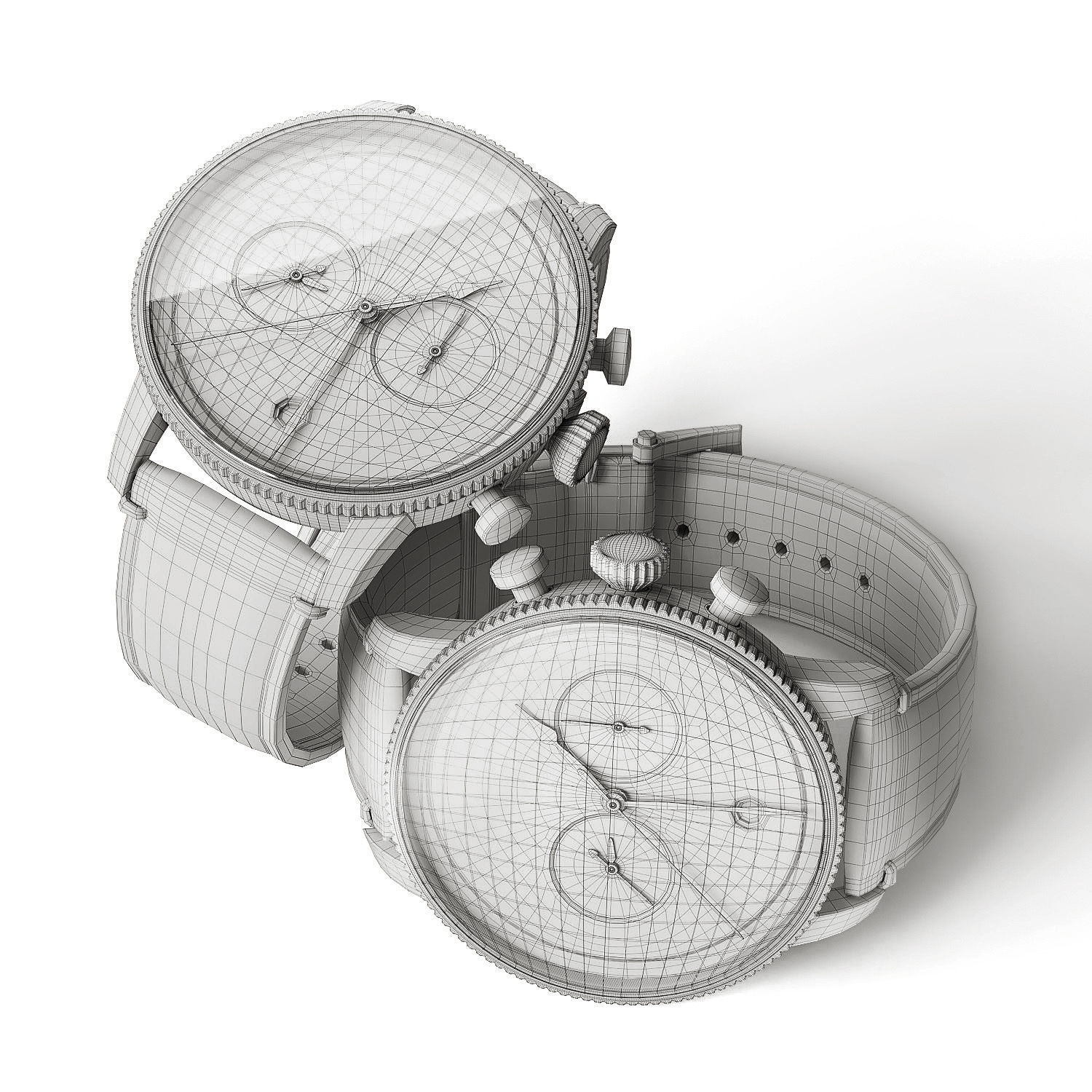 Mechanical Watch Black Collection 3D model_36