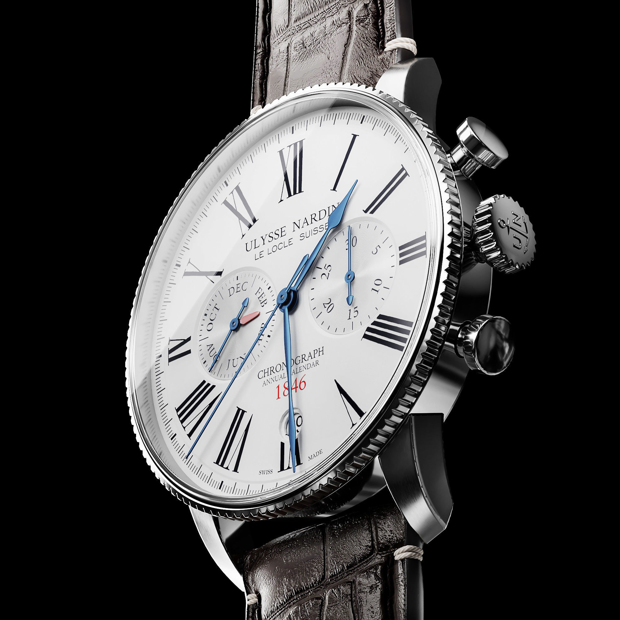 Mechanical Watch Black Collection 3D model_22
