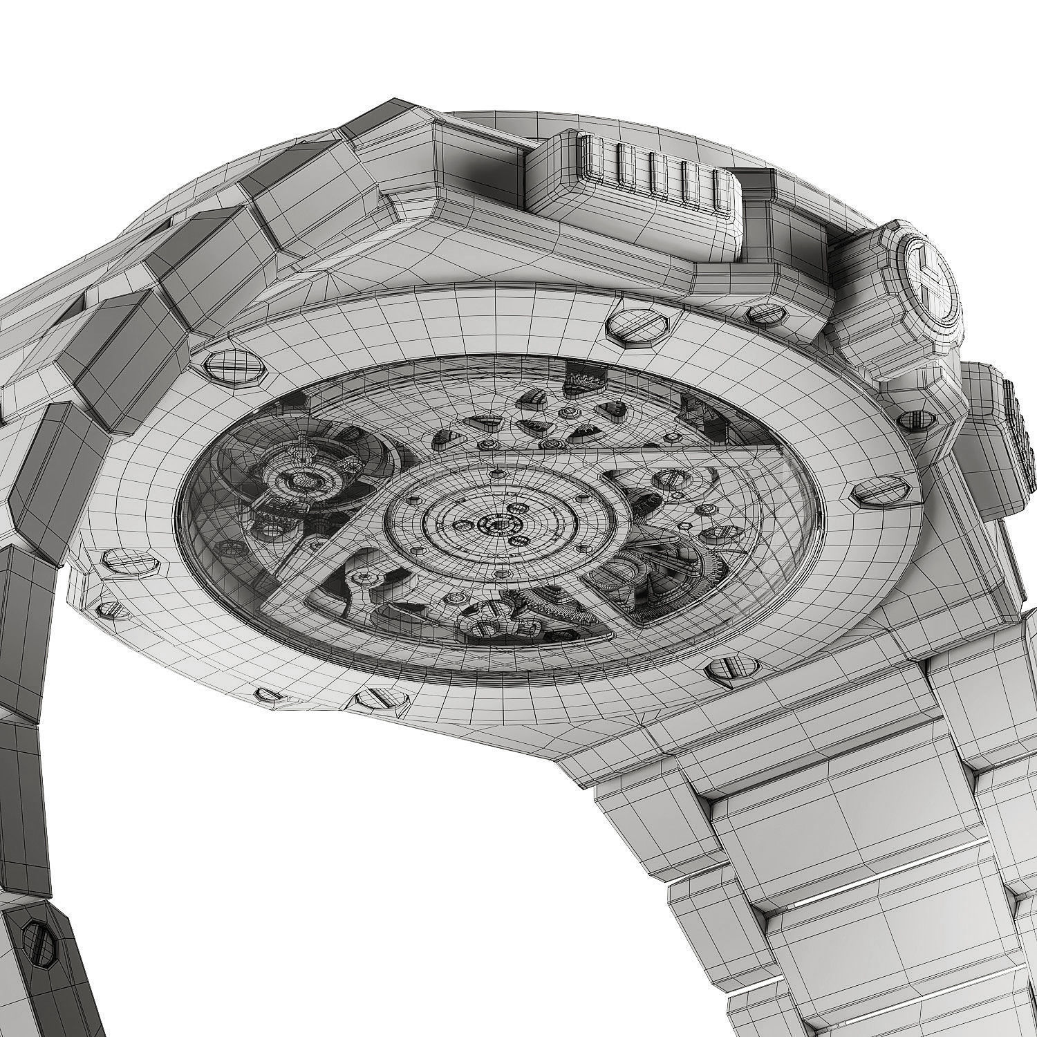 Mechanical Watch Black Collection 3D model_27