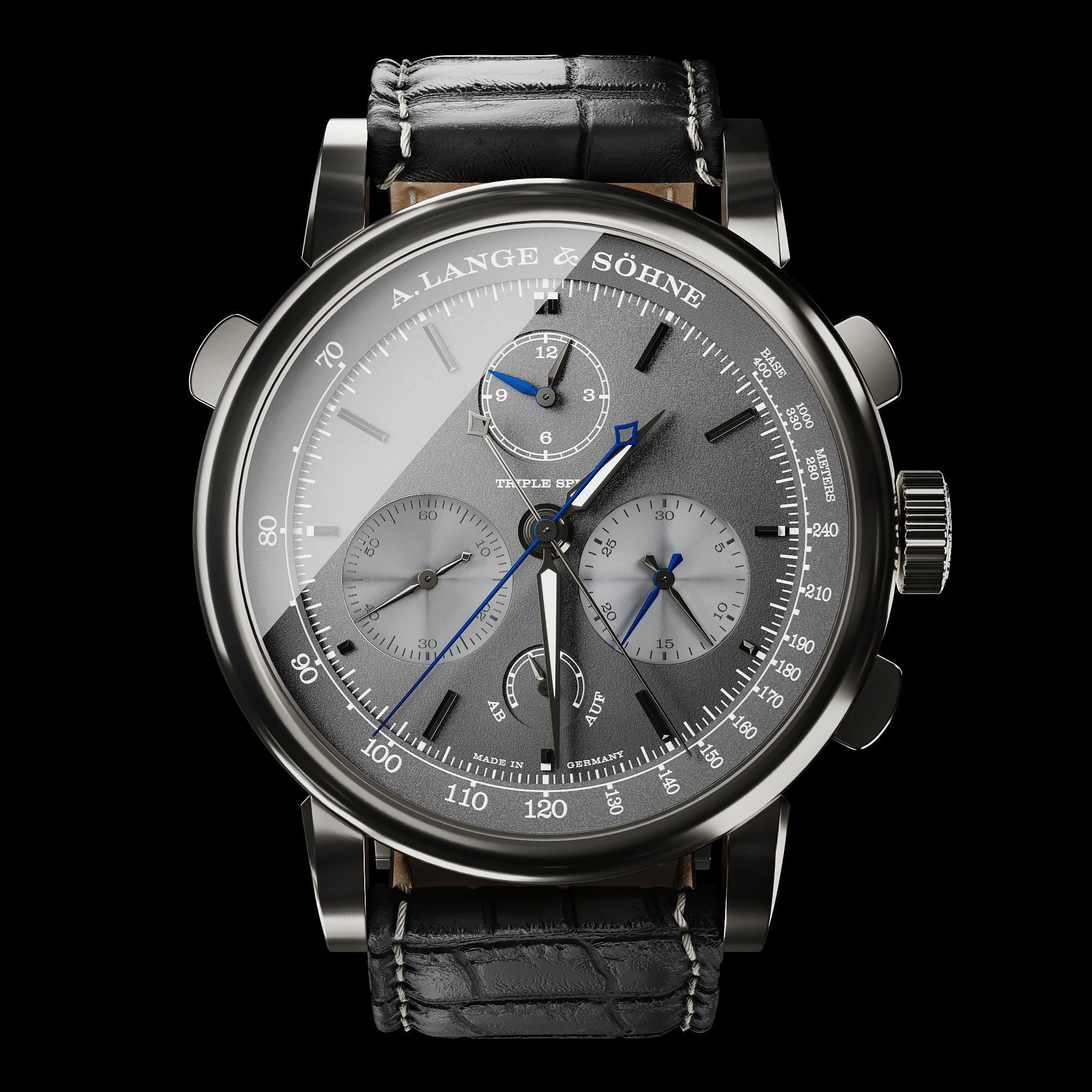 Mechanical Watch Black Collection 3D model_11