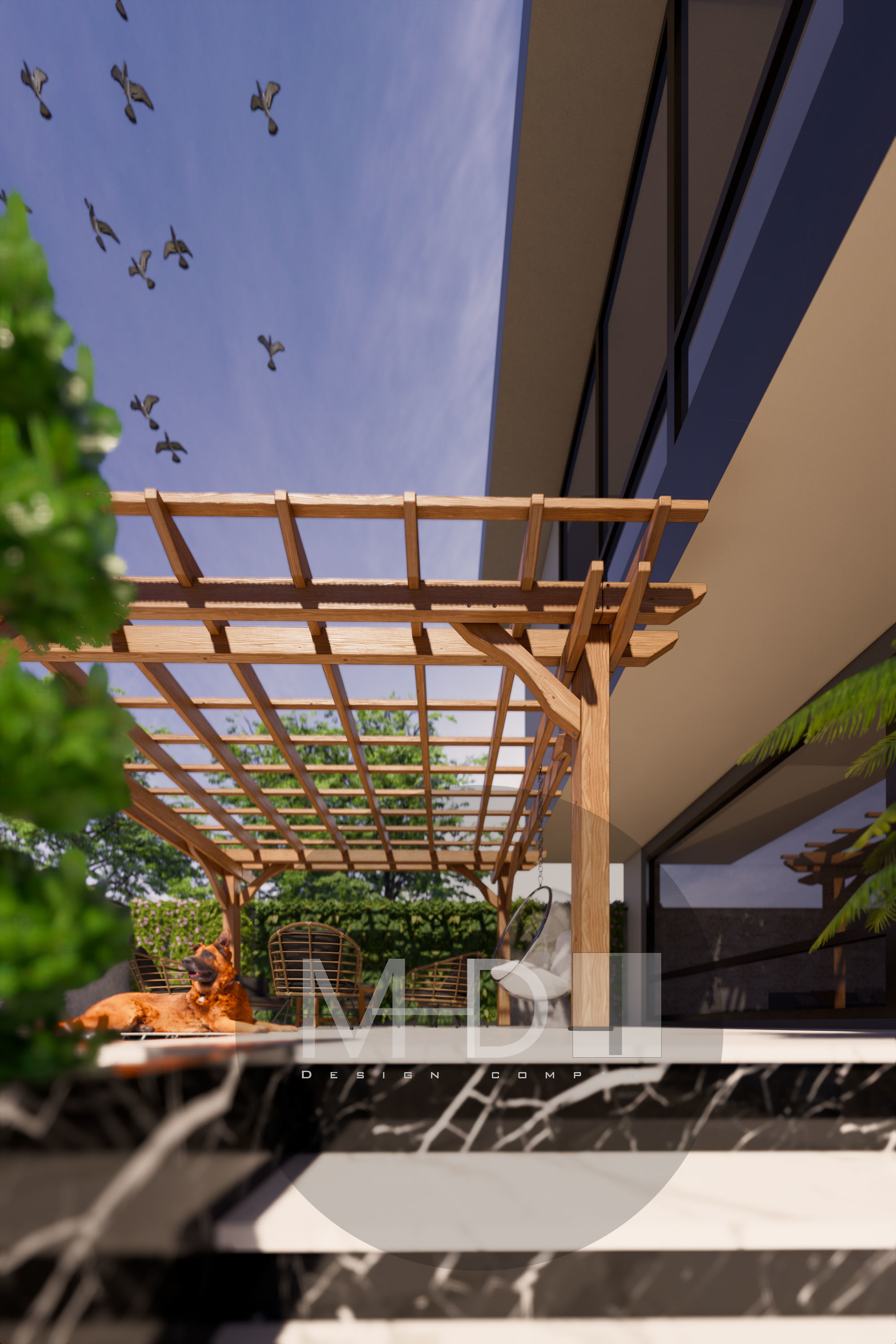 Modern villa 3D model_6