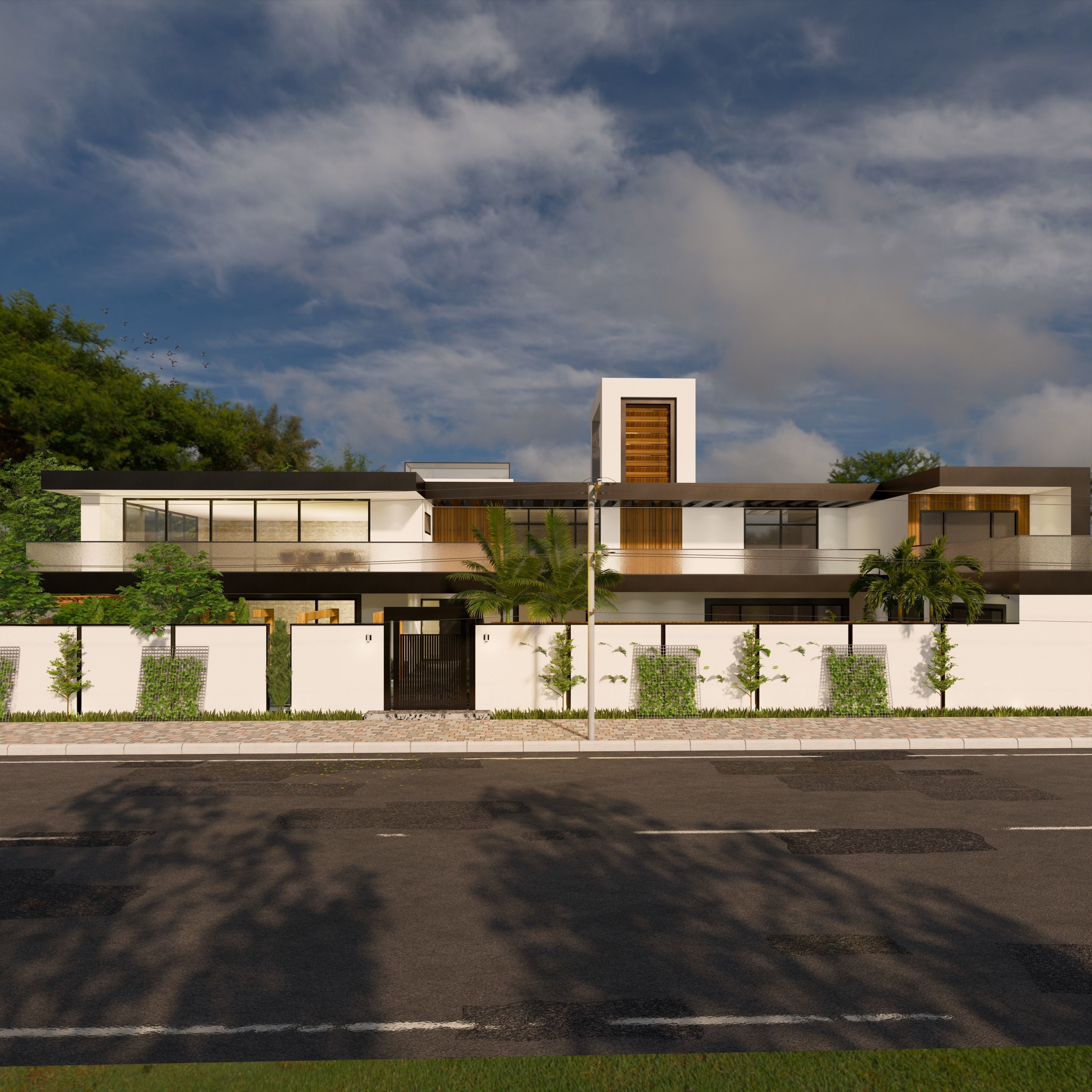 Modern villa 3D model_2