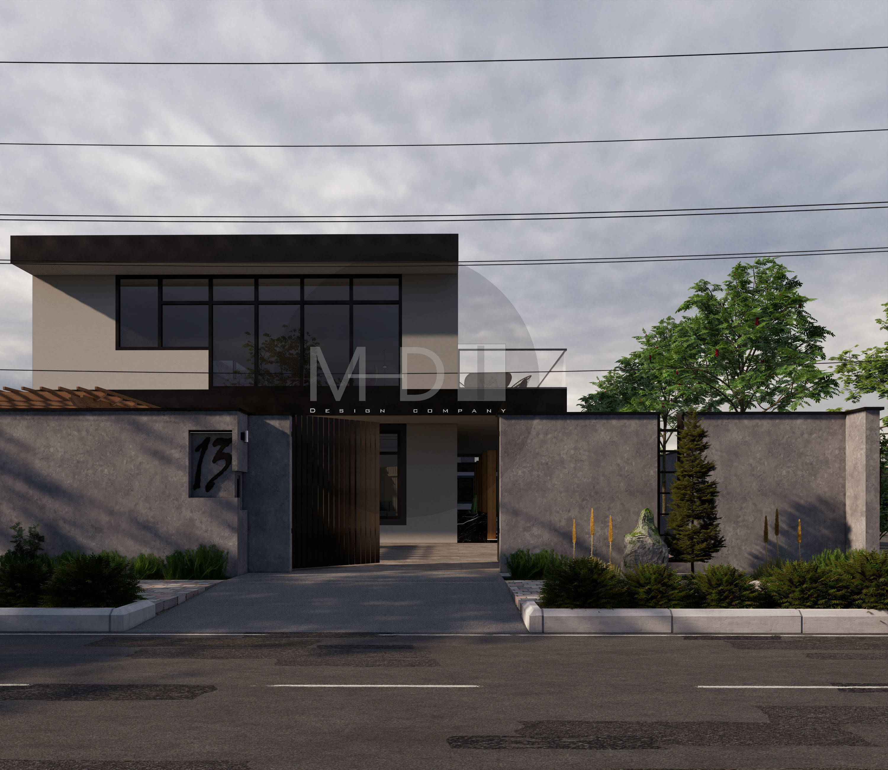 Modern villa 3D model_8
