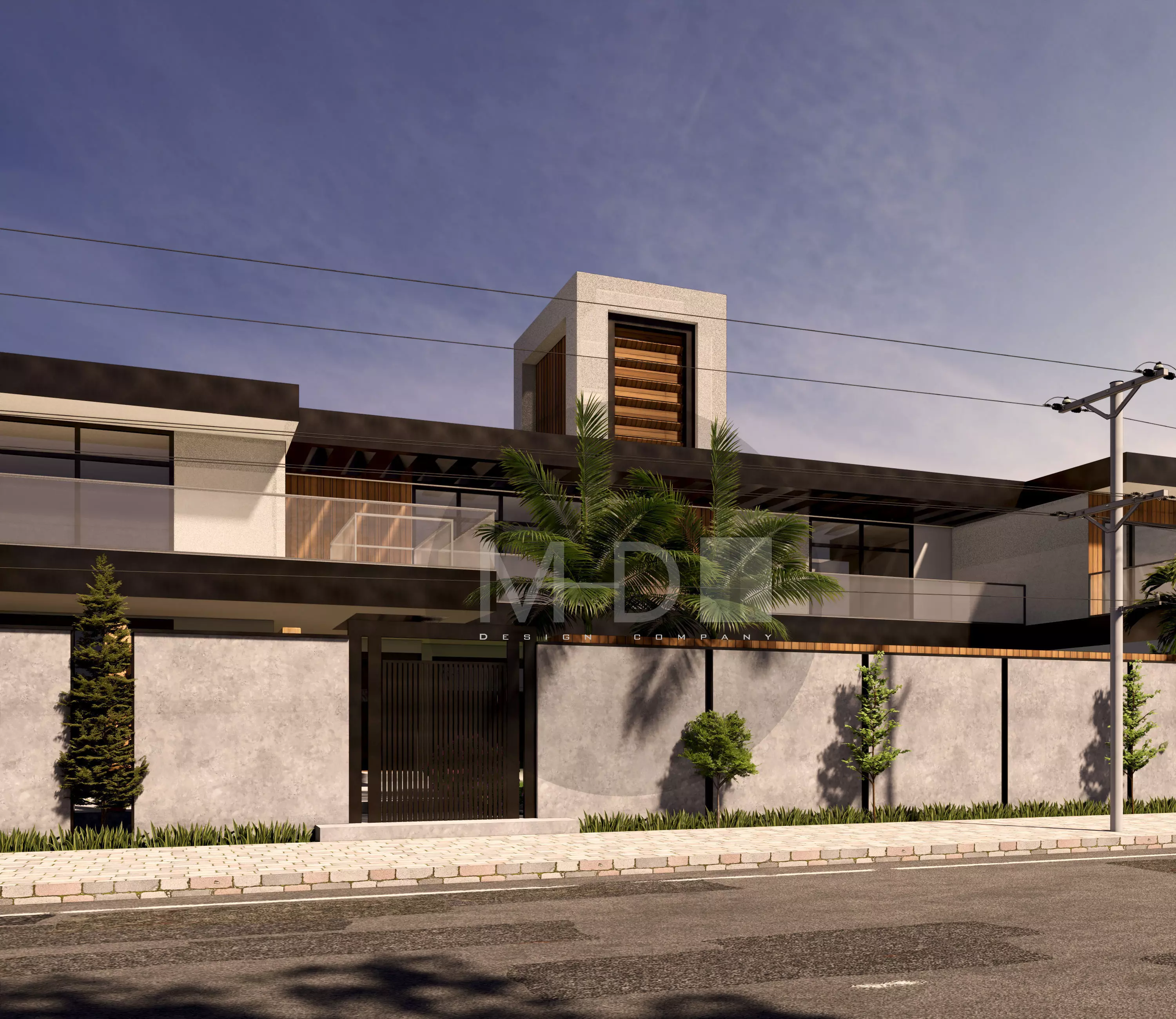 Modern villa 3D model_0
